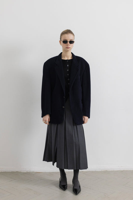 Vintage Hugo Boss Navy Cashmere Wool Blazer