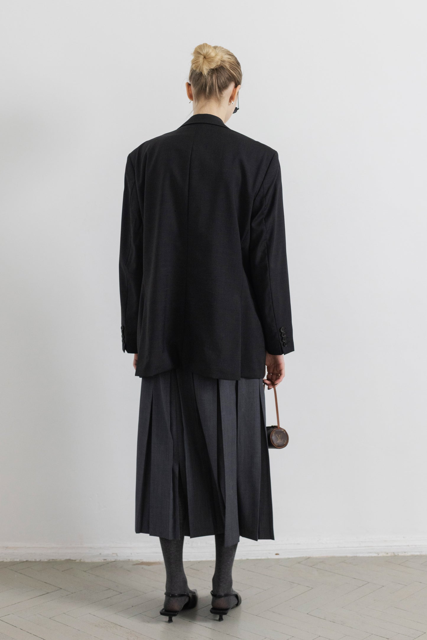 Vintage Hugo Boss Dark Grey 100% Wool Blazer