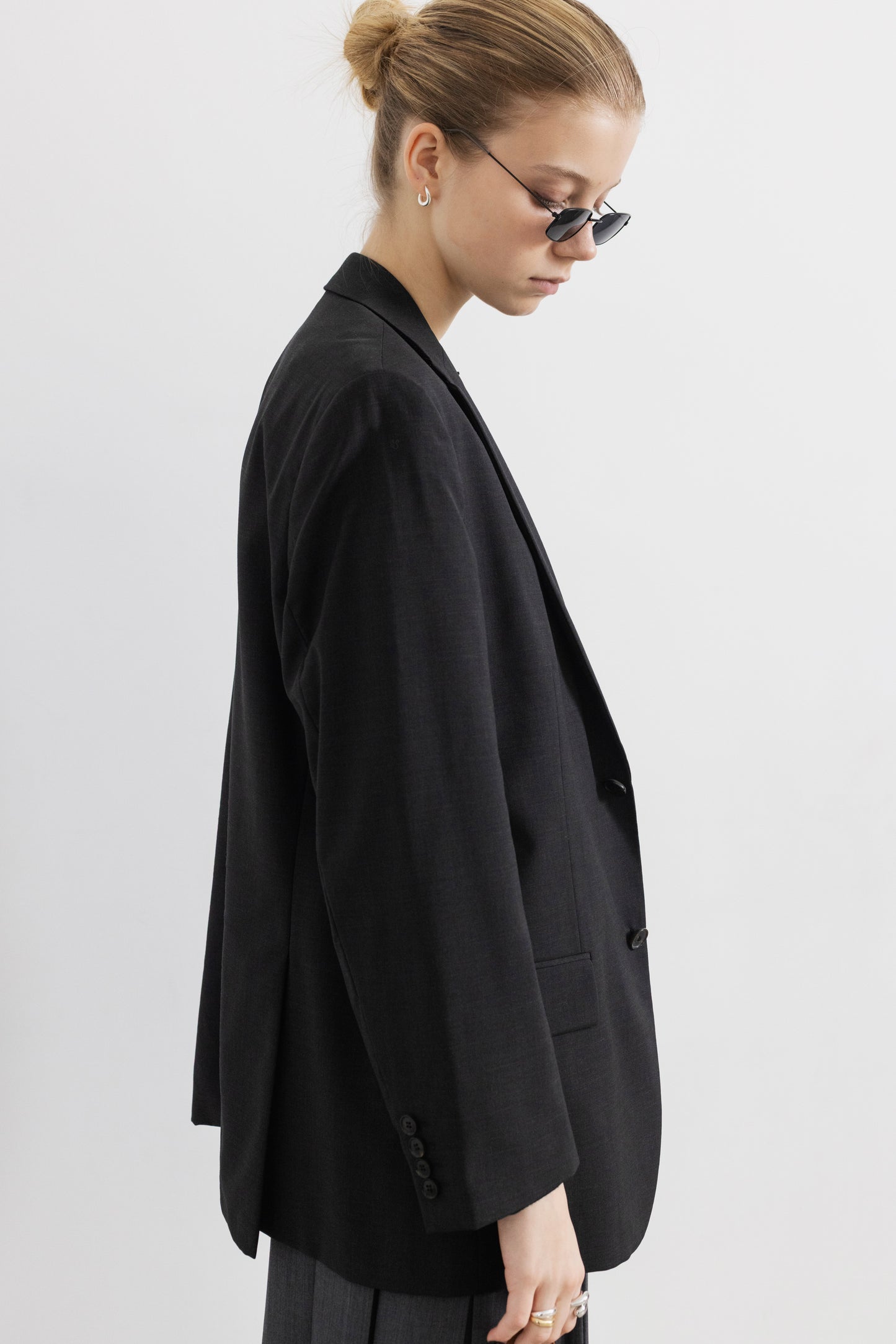 Vintage Hugo Boss Dark Grey 100% Wool Blazer