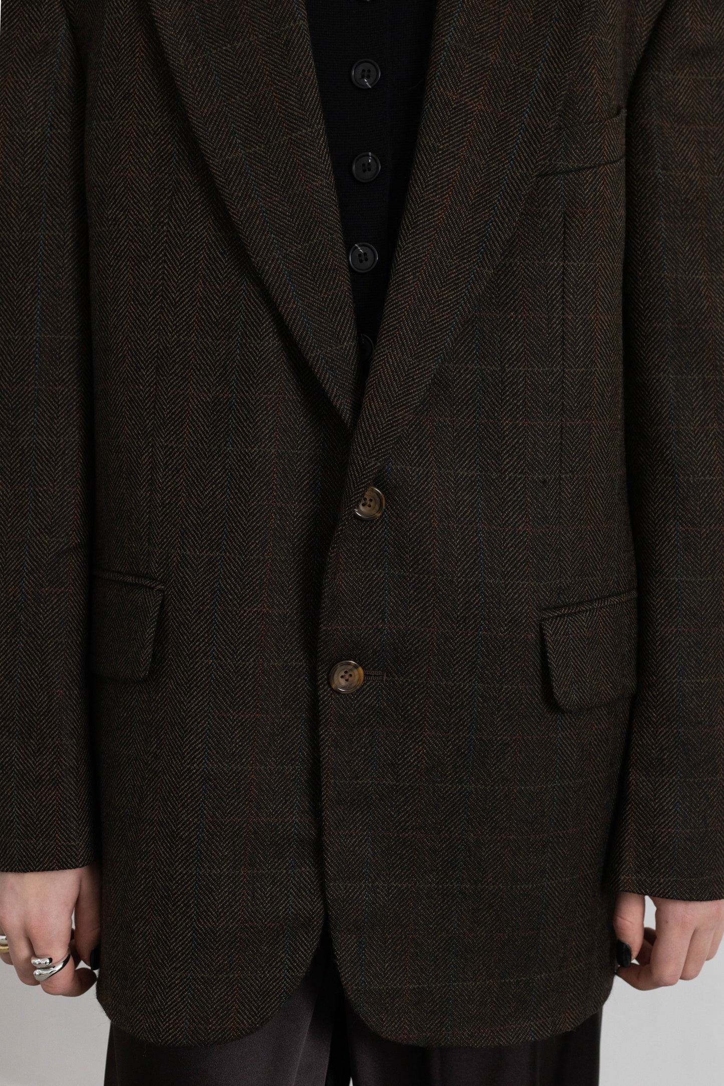 Vintage Oscar de la Renta Brown 100% Wool Blazer