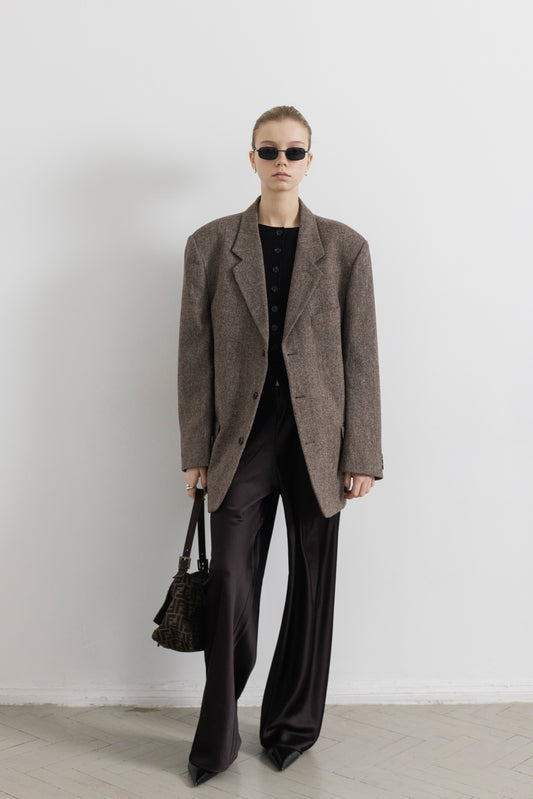 Vintage Brown Wool Blazer