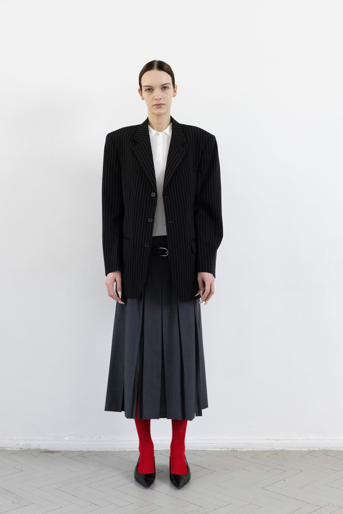 Vintage Black Pinstripe Blazer
