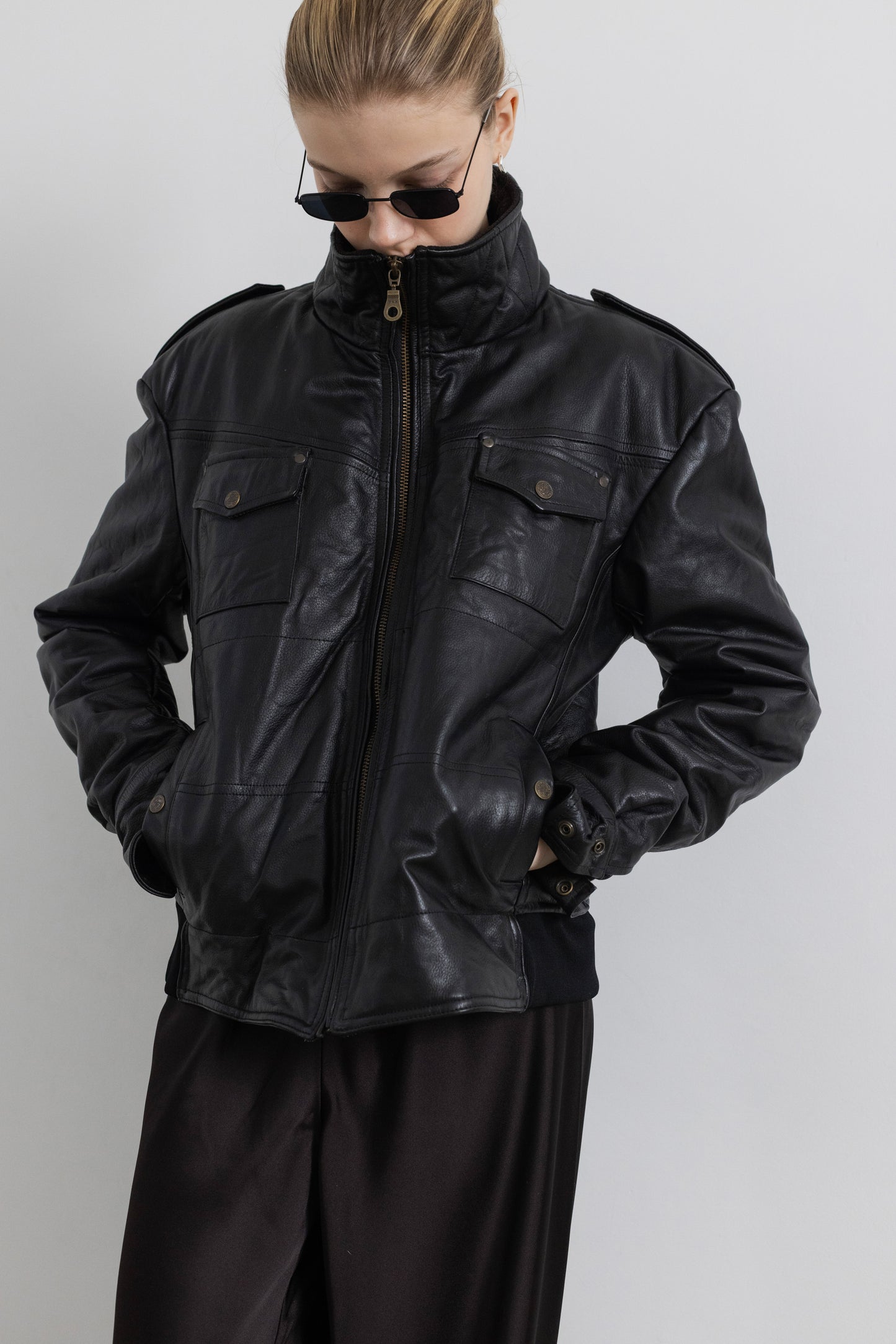 Vintage Black Leather Jacket