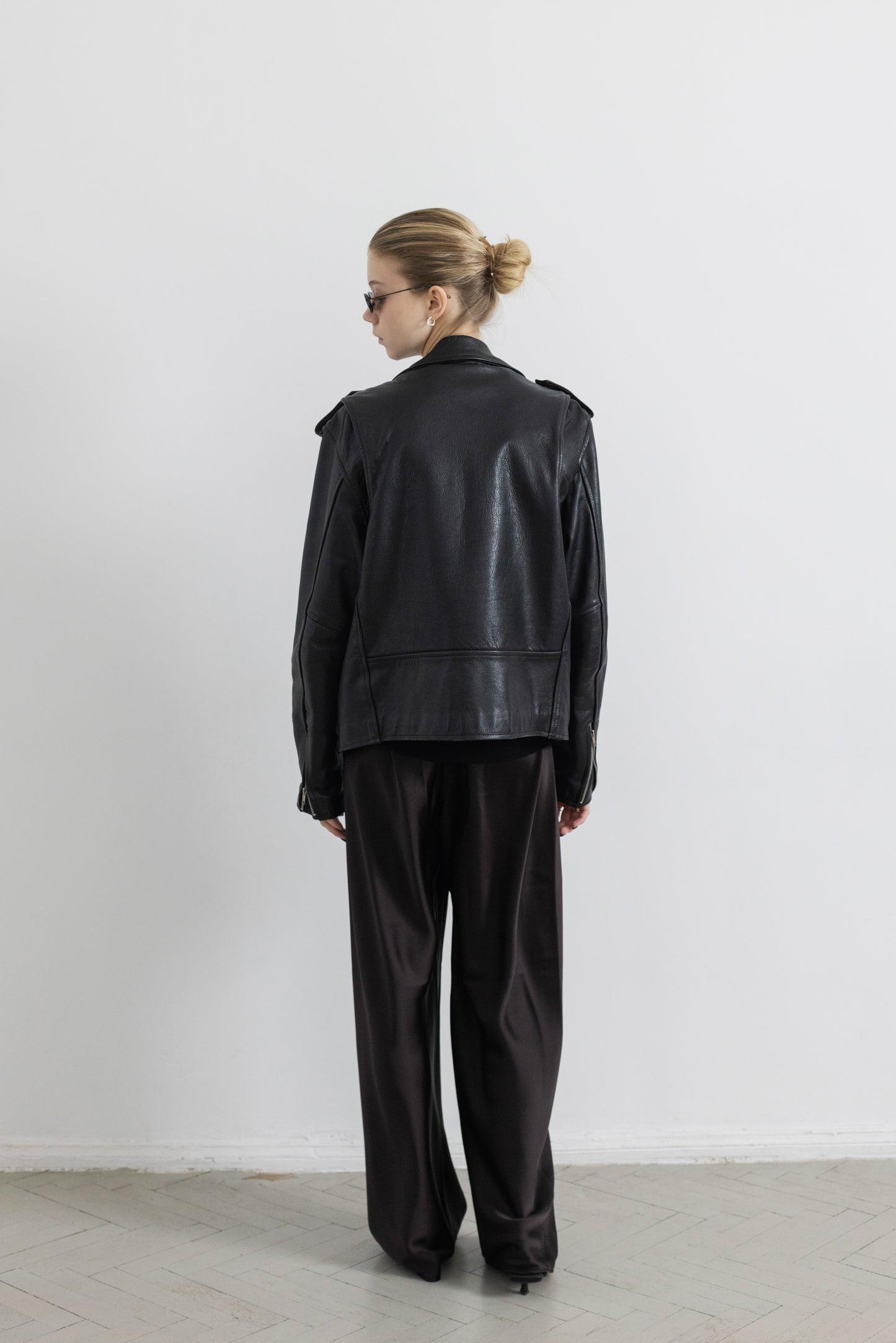 Vintage Black Biker Leather Jacket