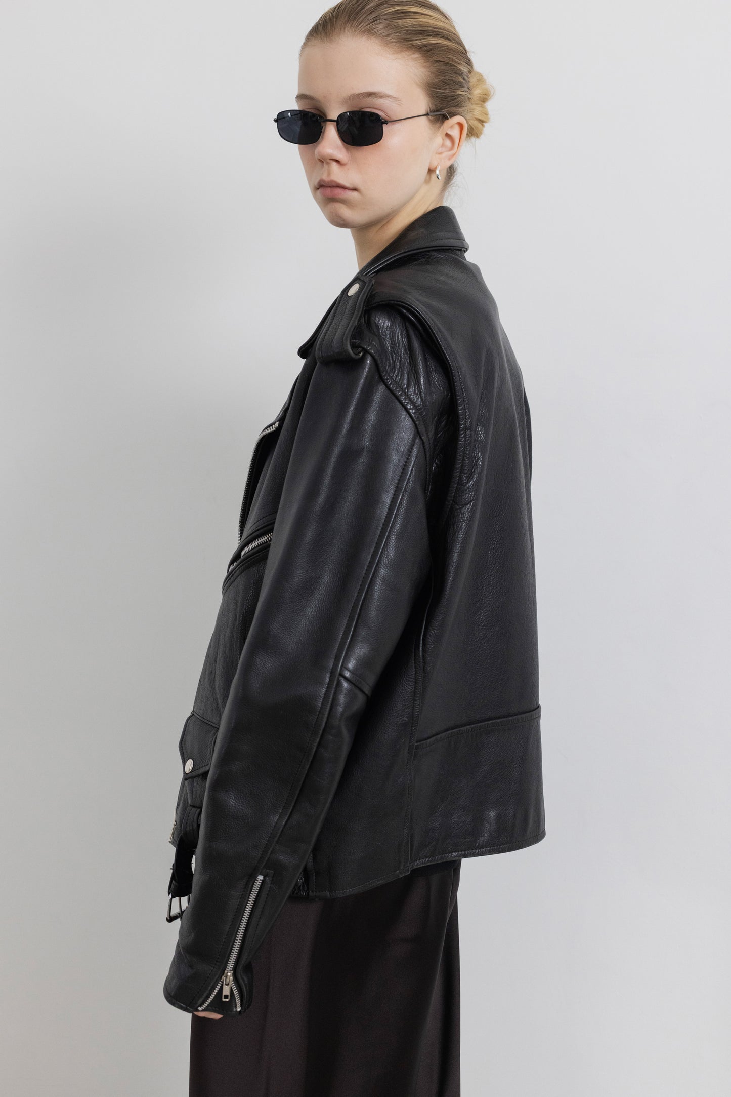 Vintage Black Biker Leather Jacket