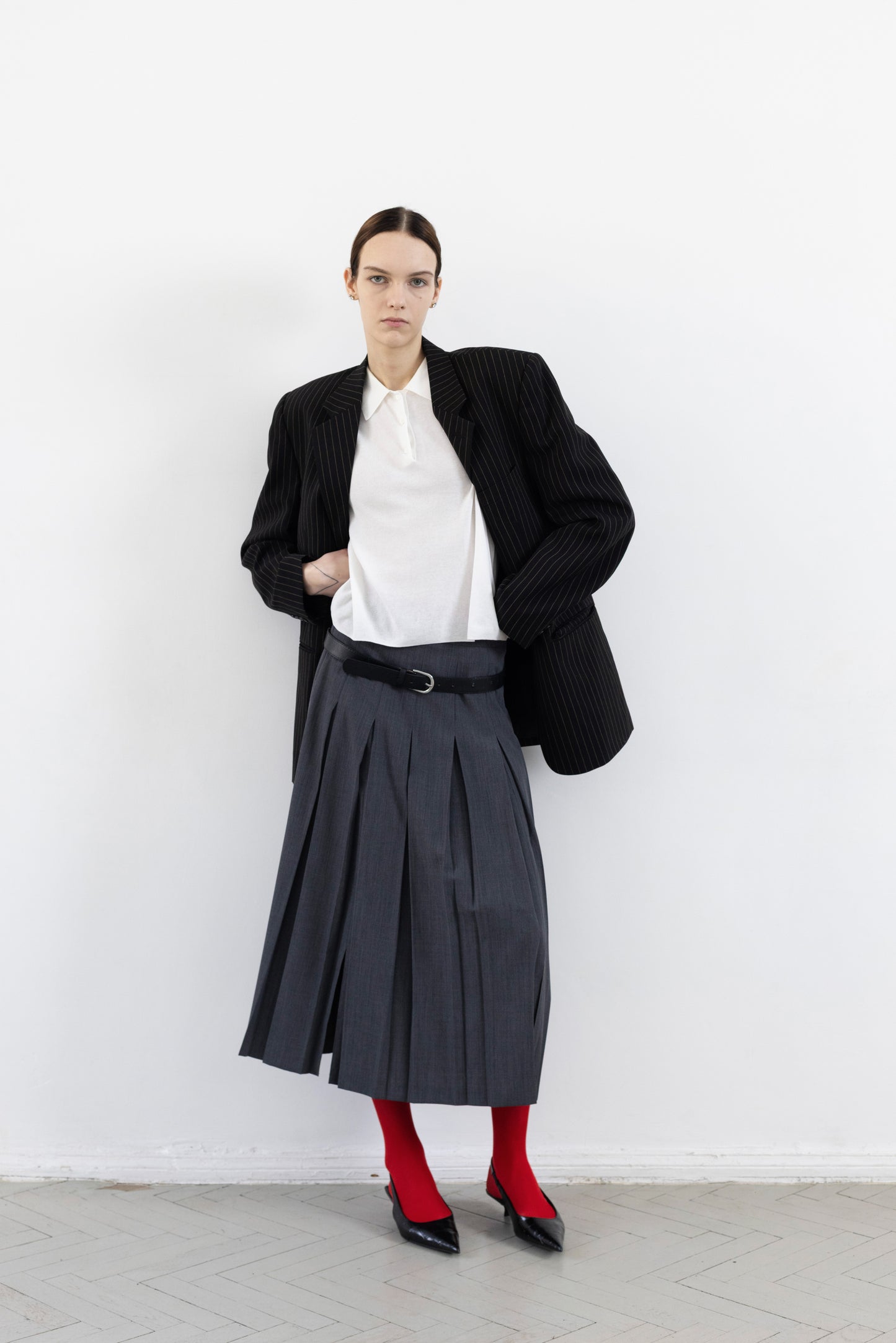 Vintage Black Pinstripe Blazer