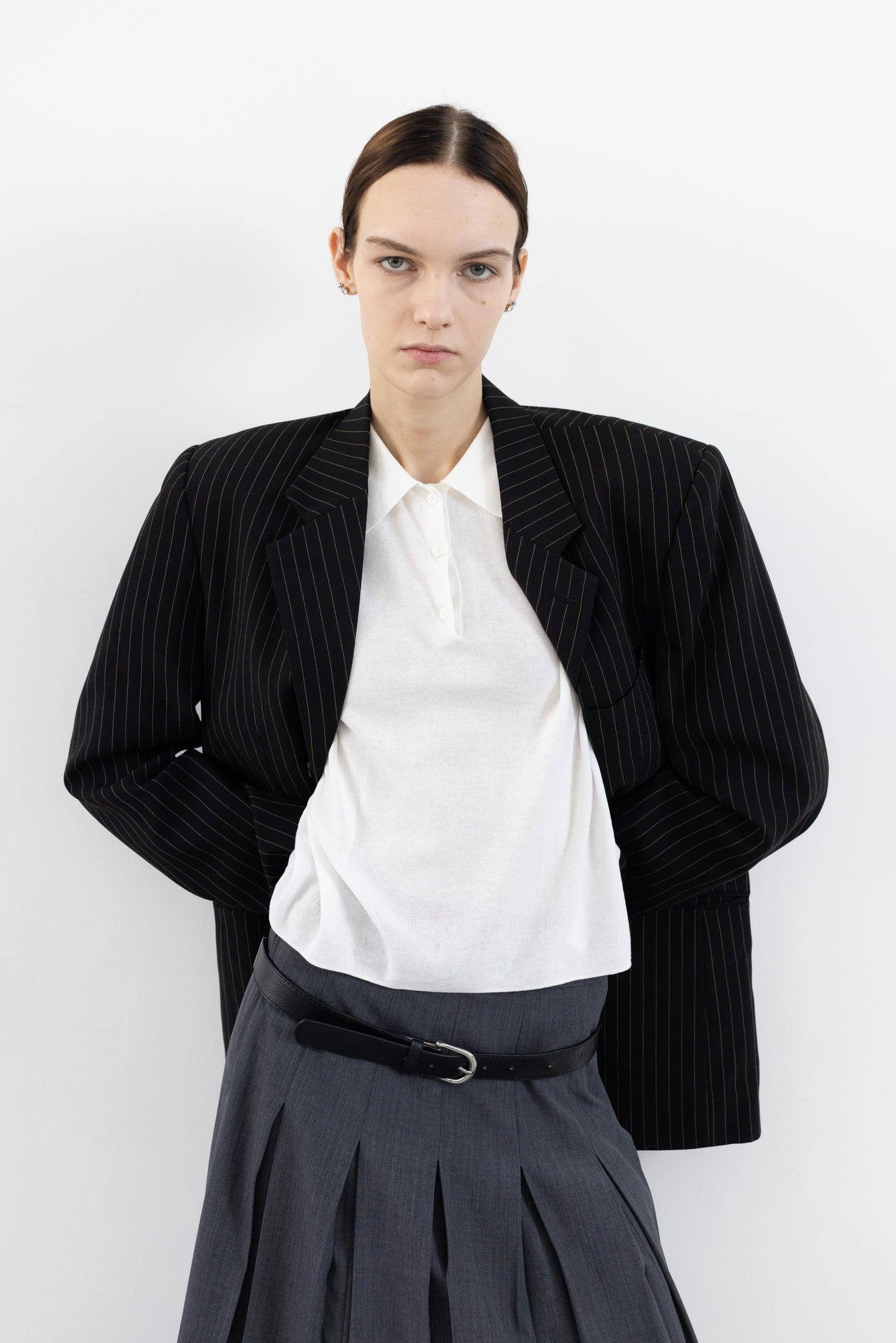 Vintage Black Pinstripe Blazer