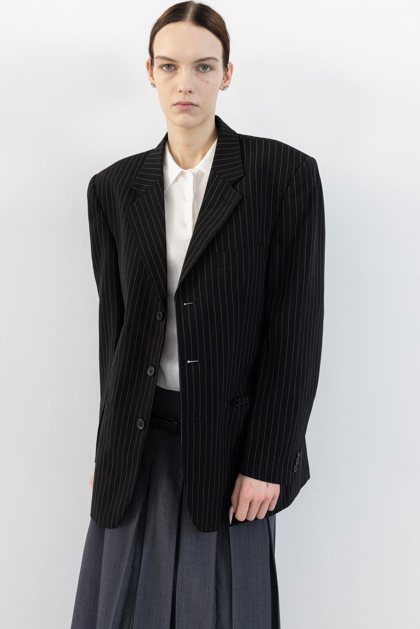 Vintage Black Pinstripe Blazer