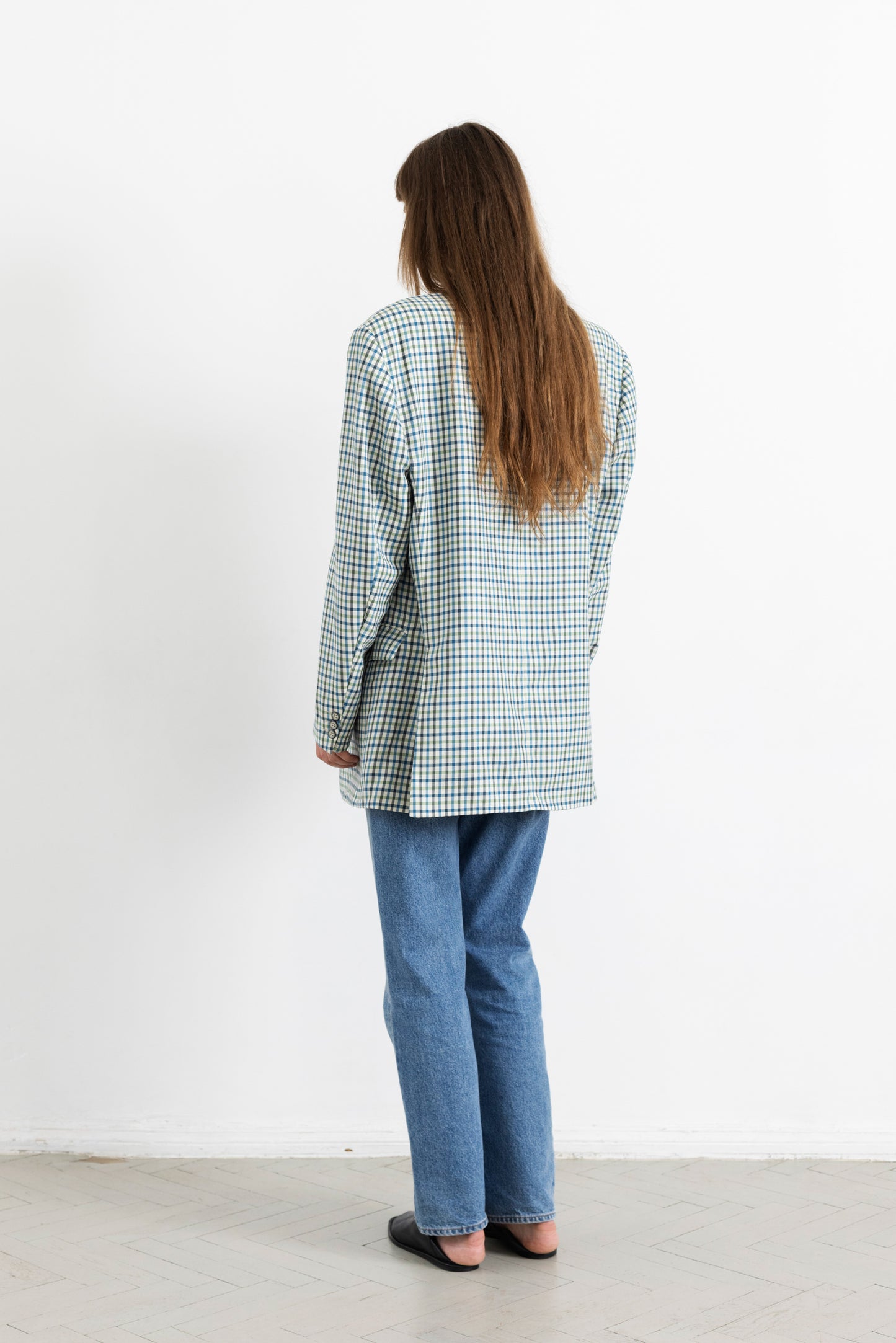 Vintage Rene Lezard Checked 100% Wool Blazer