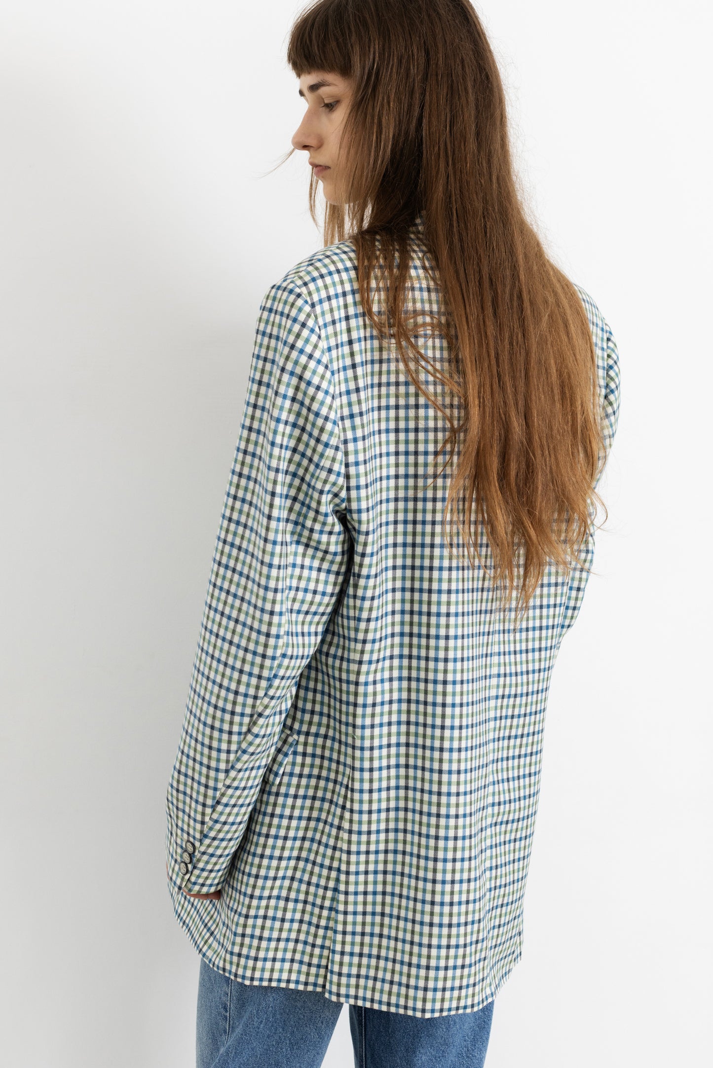 Vintage Rene Lezard Checked 100% Wool Blazer