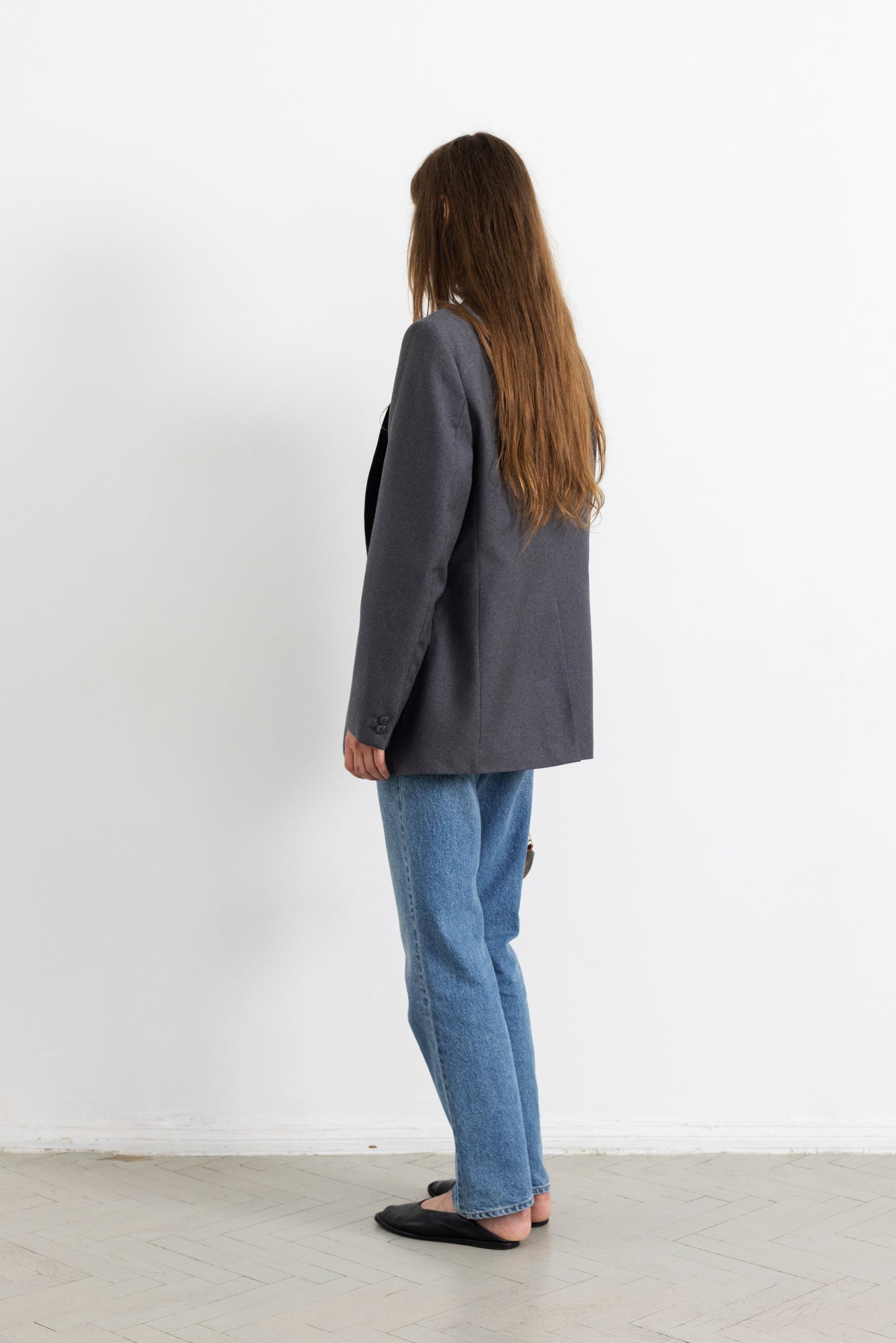 Vintage Grey 100% Wool Blazer