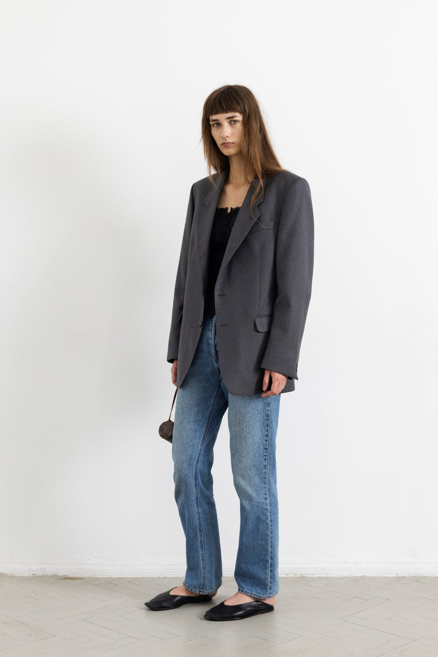 Vintage Grey 100% Wool Blazer