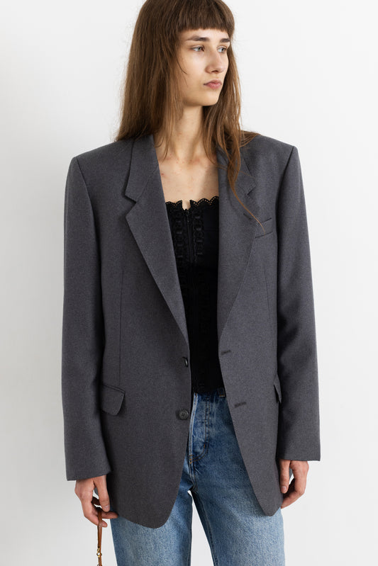 Vintage Grey 100% Wool Blazer