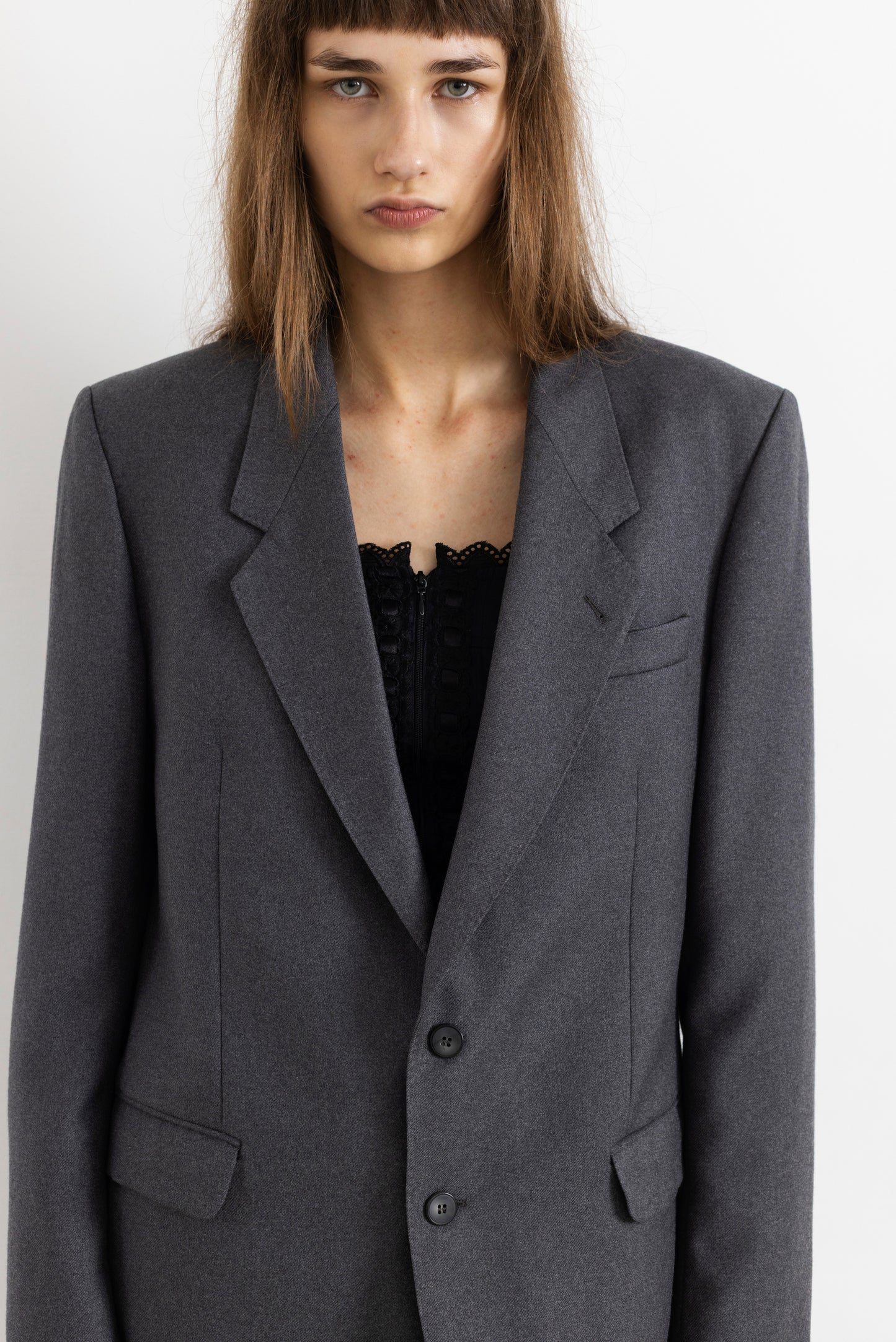 Vintage Grey 100% Wool Blazer