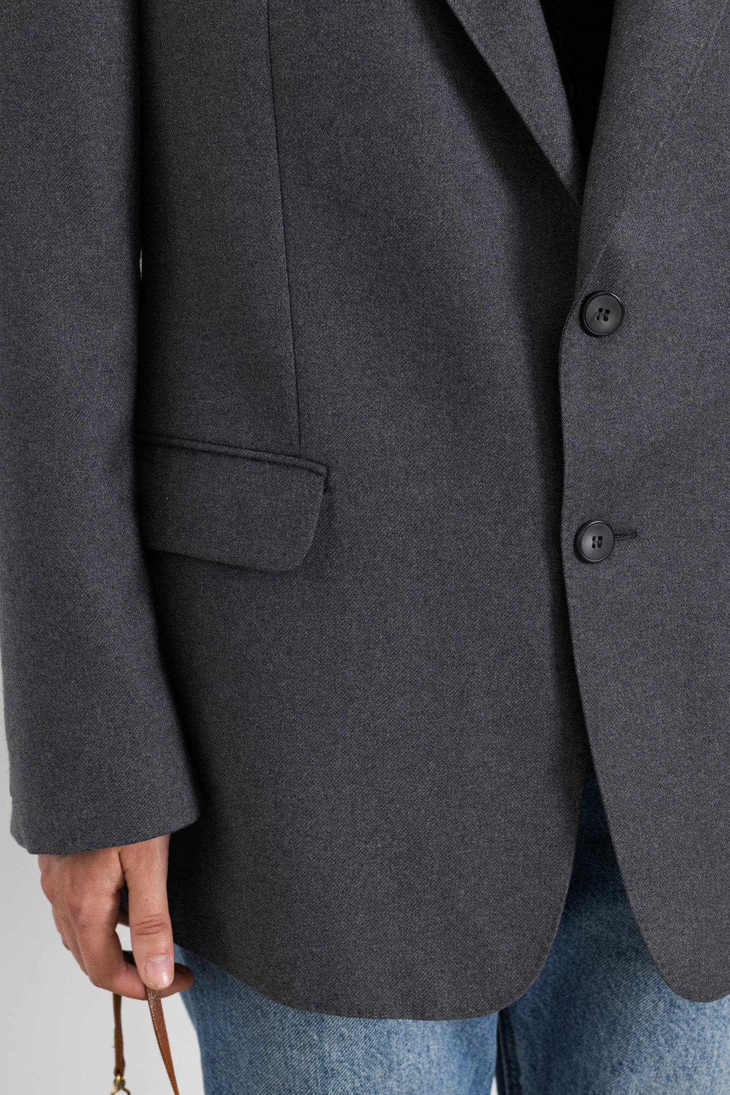 Vintage Grey 100% Wool Blazer