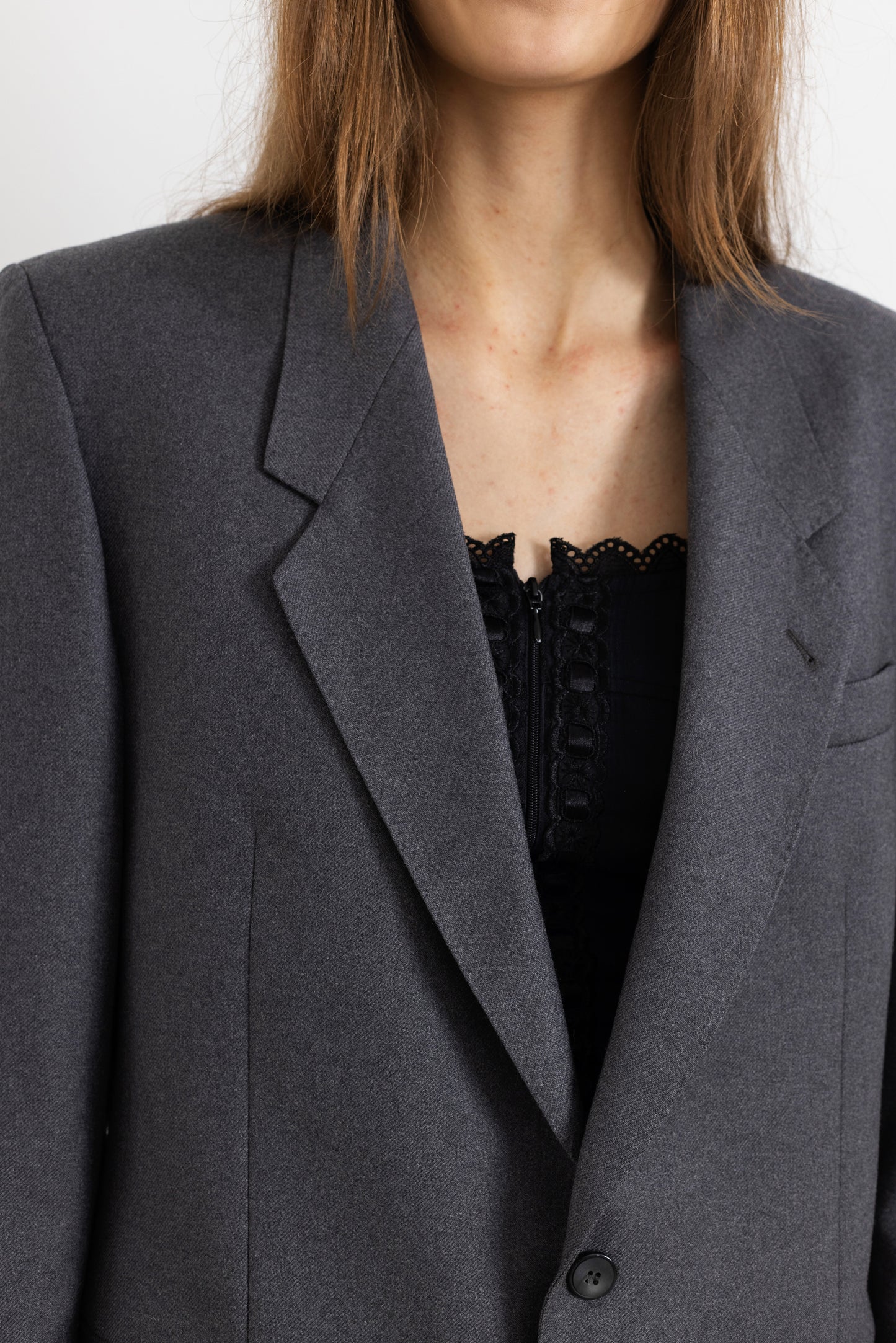 Vintage Grey 100% Wool Blazer