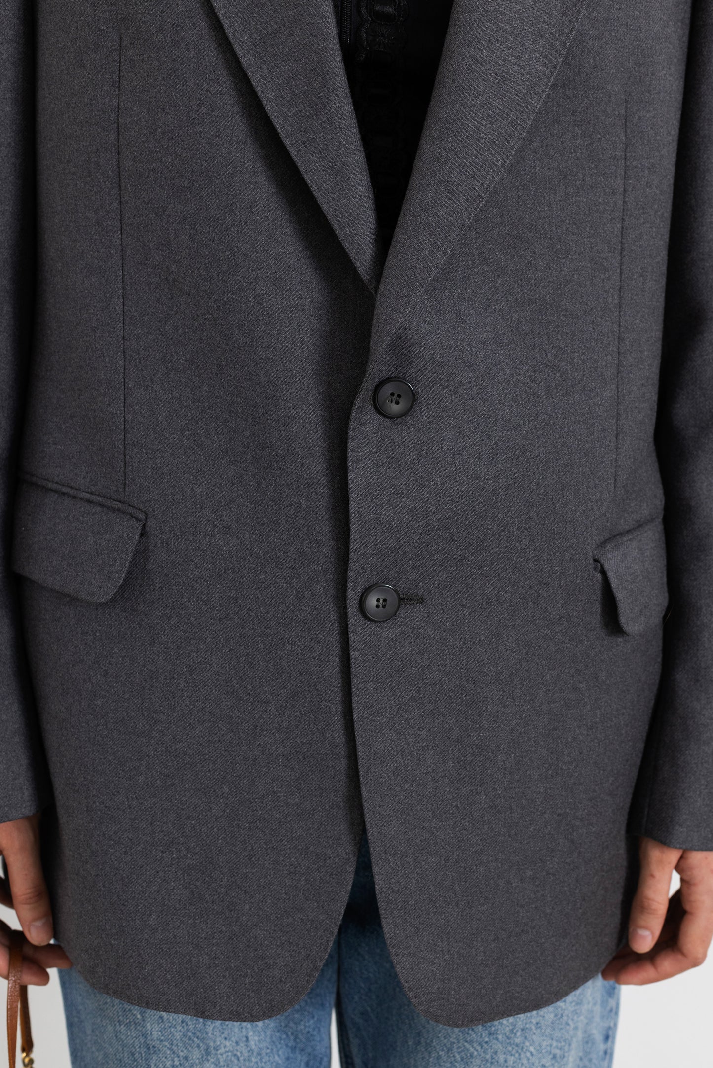 Vintage Grey 100% Wool Blazer