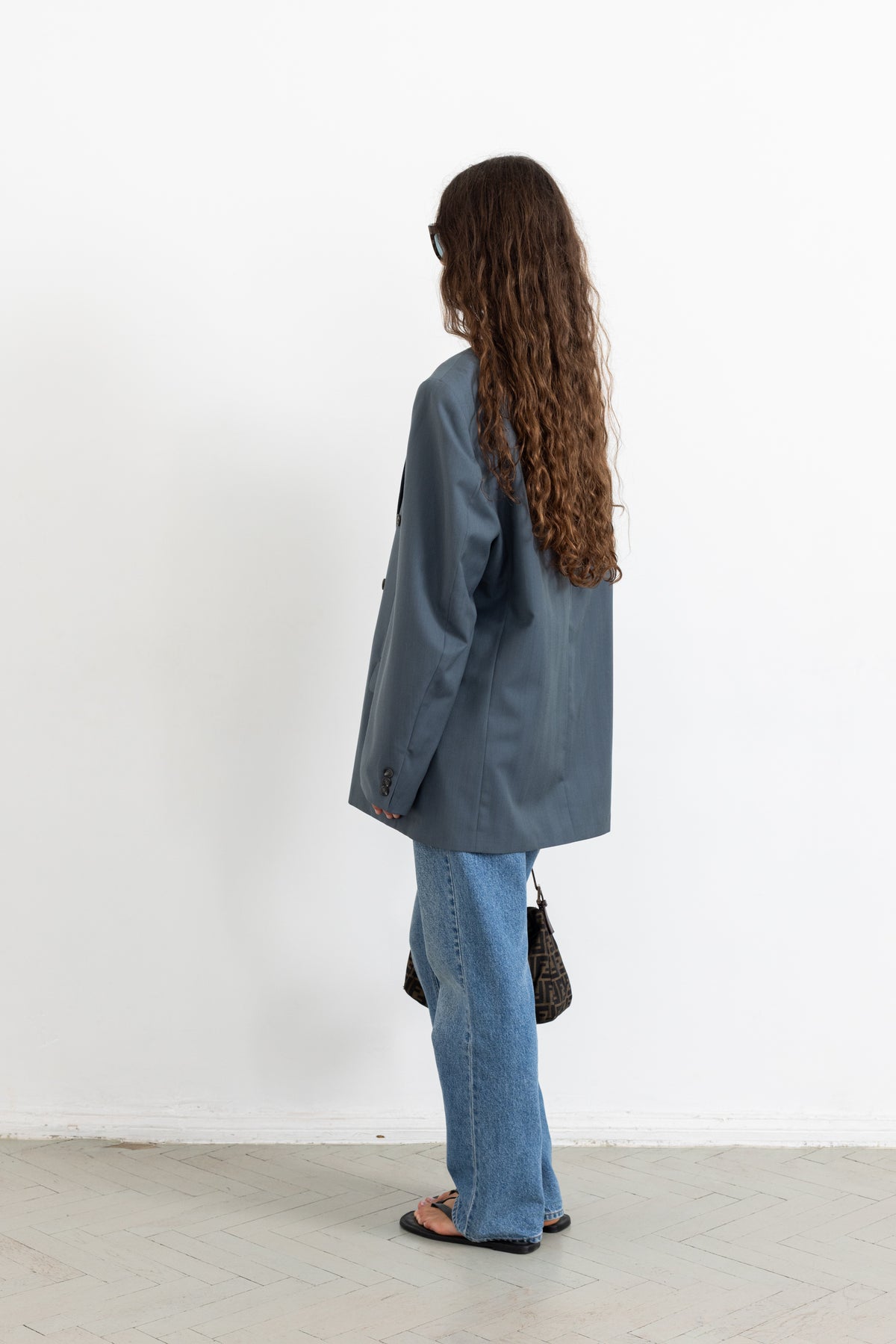Vintage Blue Teal Wool Blazer