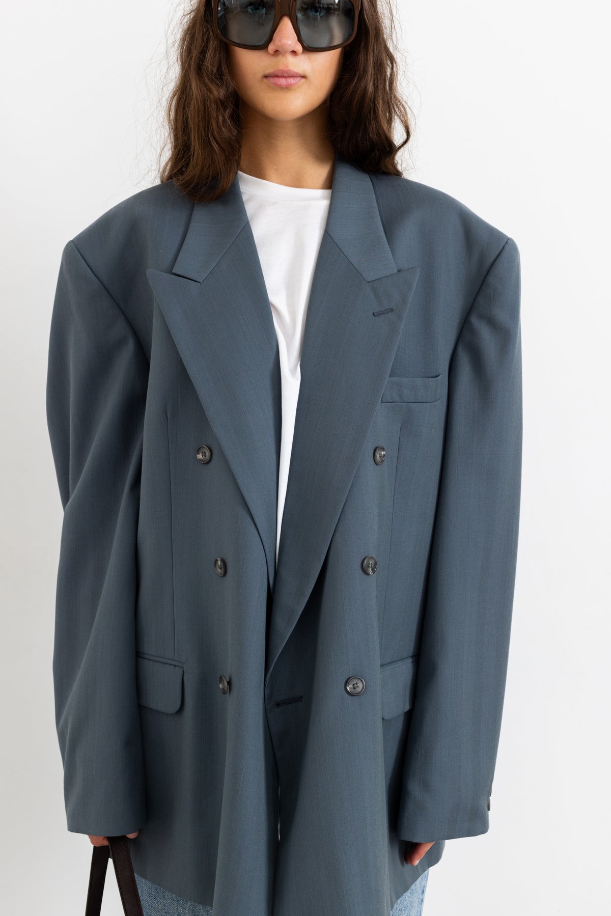 Vintage Blue Teal Wool Blazer