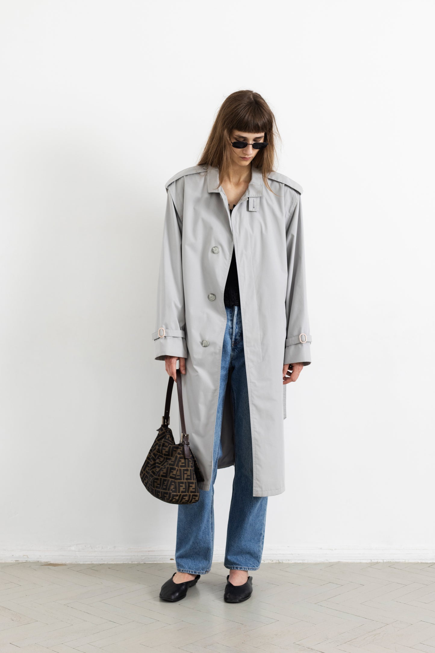 Vintage Grey Trench Coat