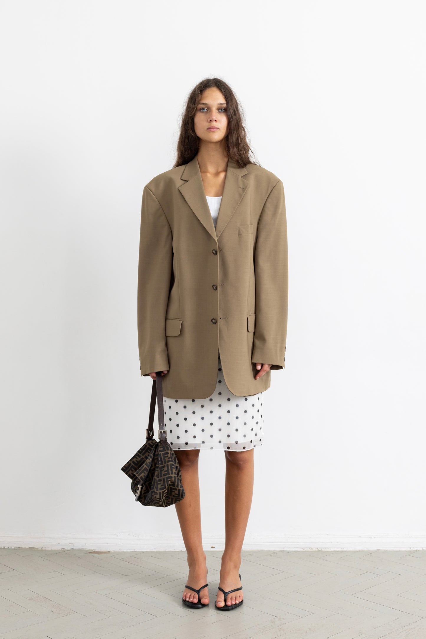 Vintage Beige Wool Blazer