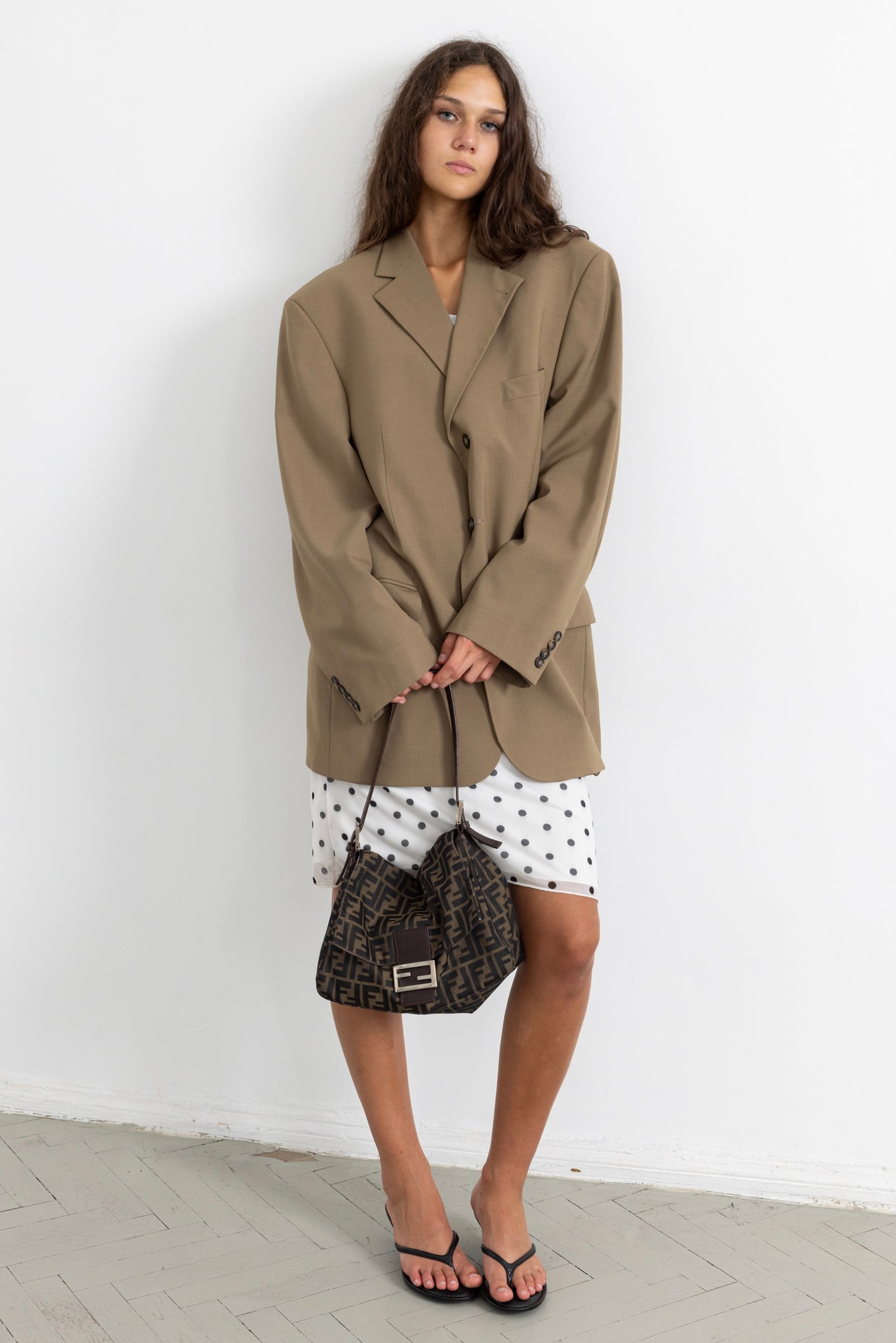 Vintage Beige Wool Blazer
