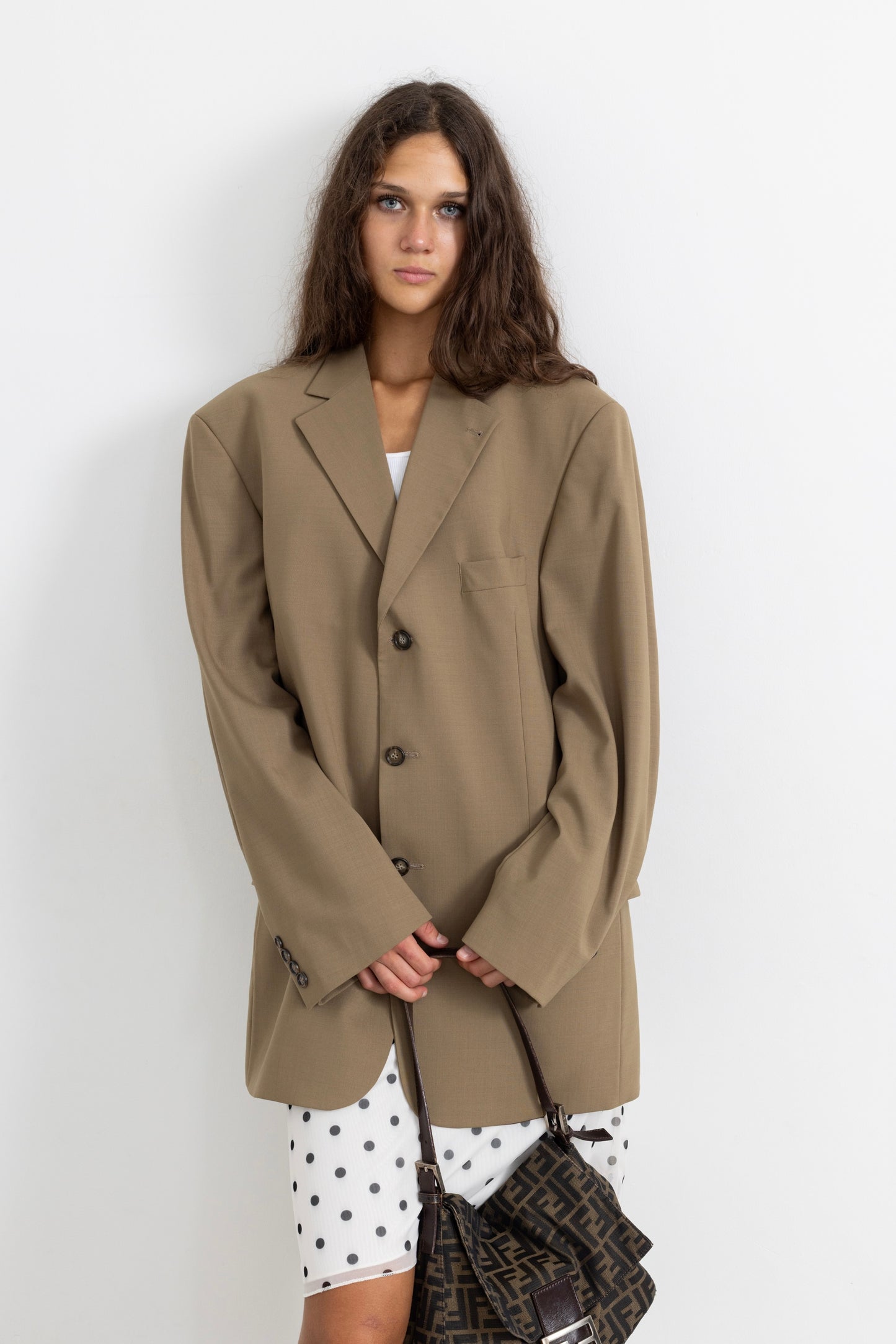 Vintage Beige Wool Blazer