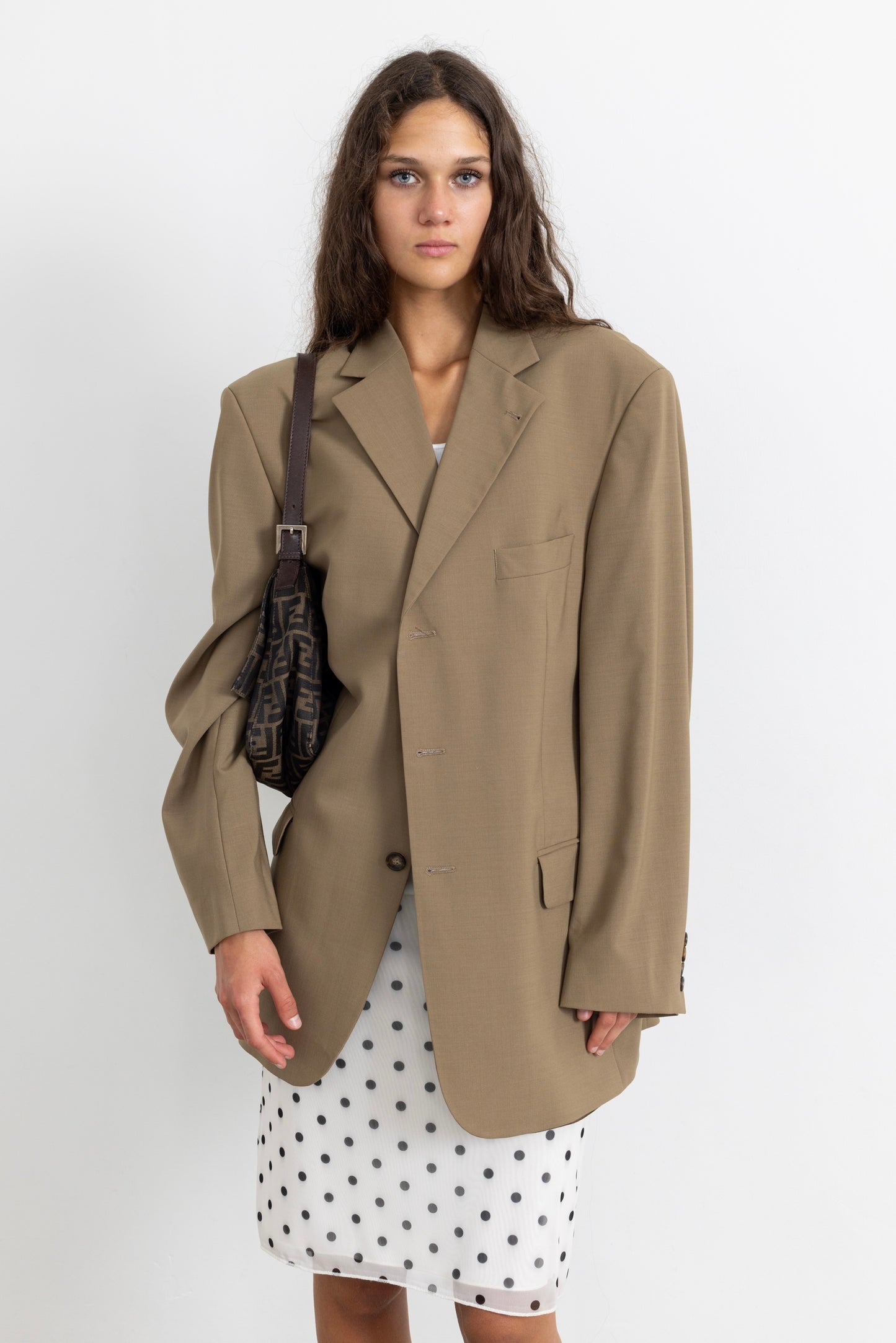 Vintage Beige Wool Blazer