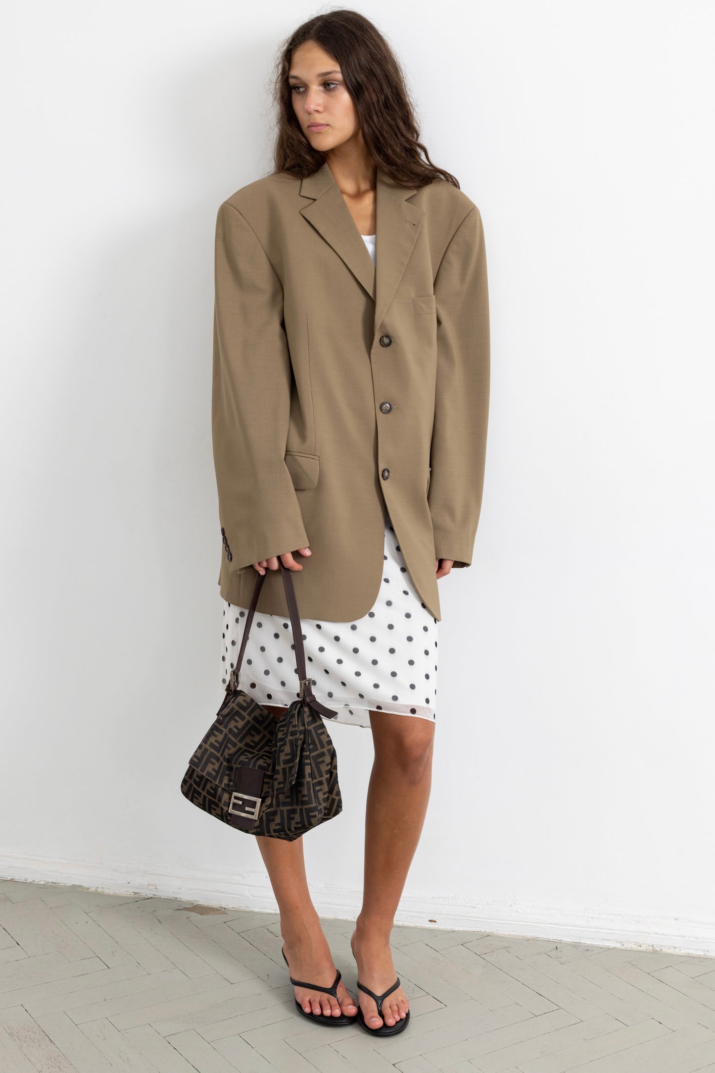 Vintage Beige Wool Blazer