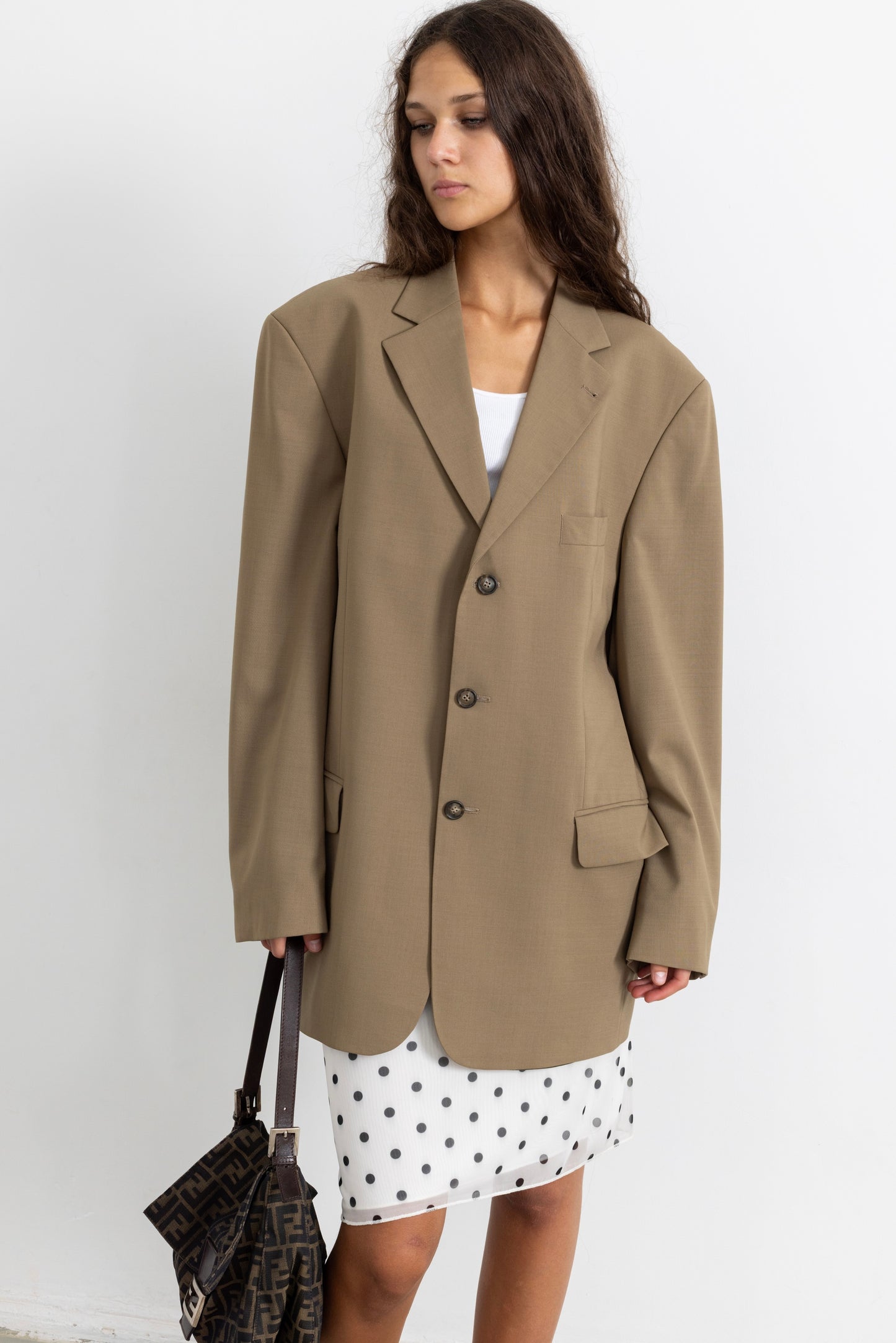 Vintage Beige Wool Blazer