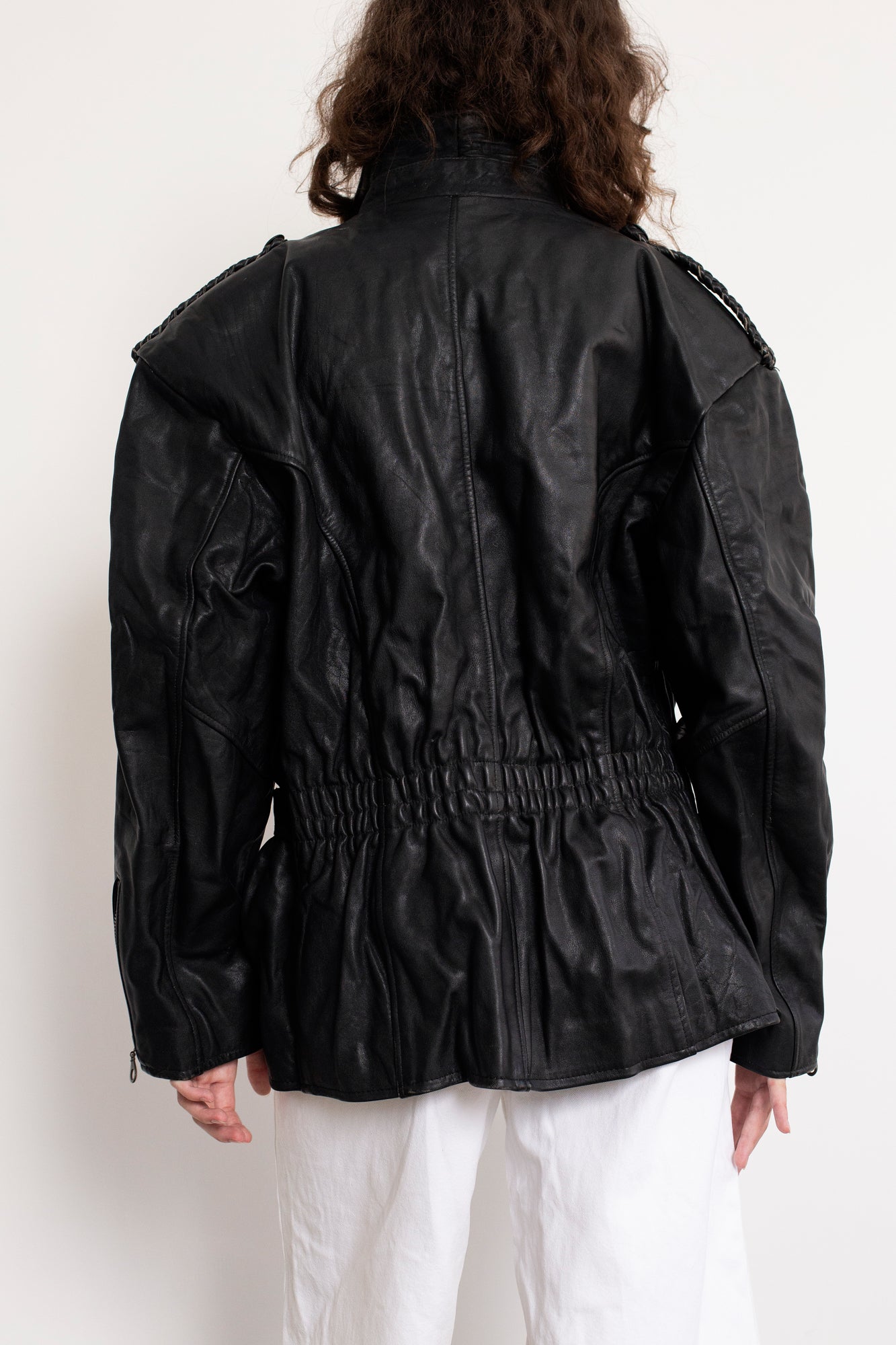 Vintage Black Leather Biker Jacket