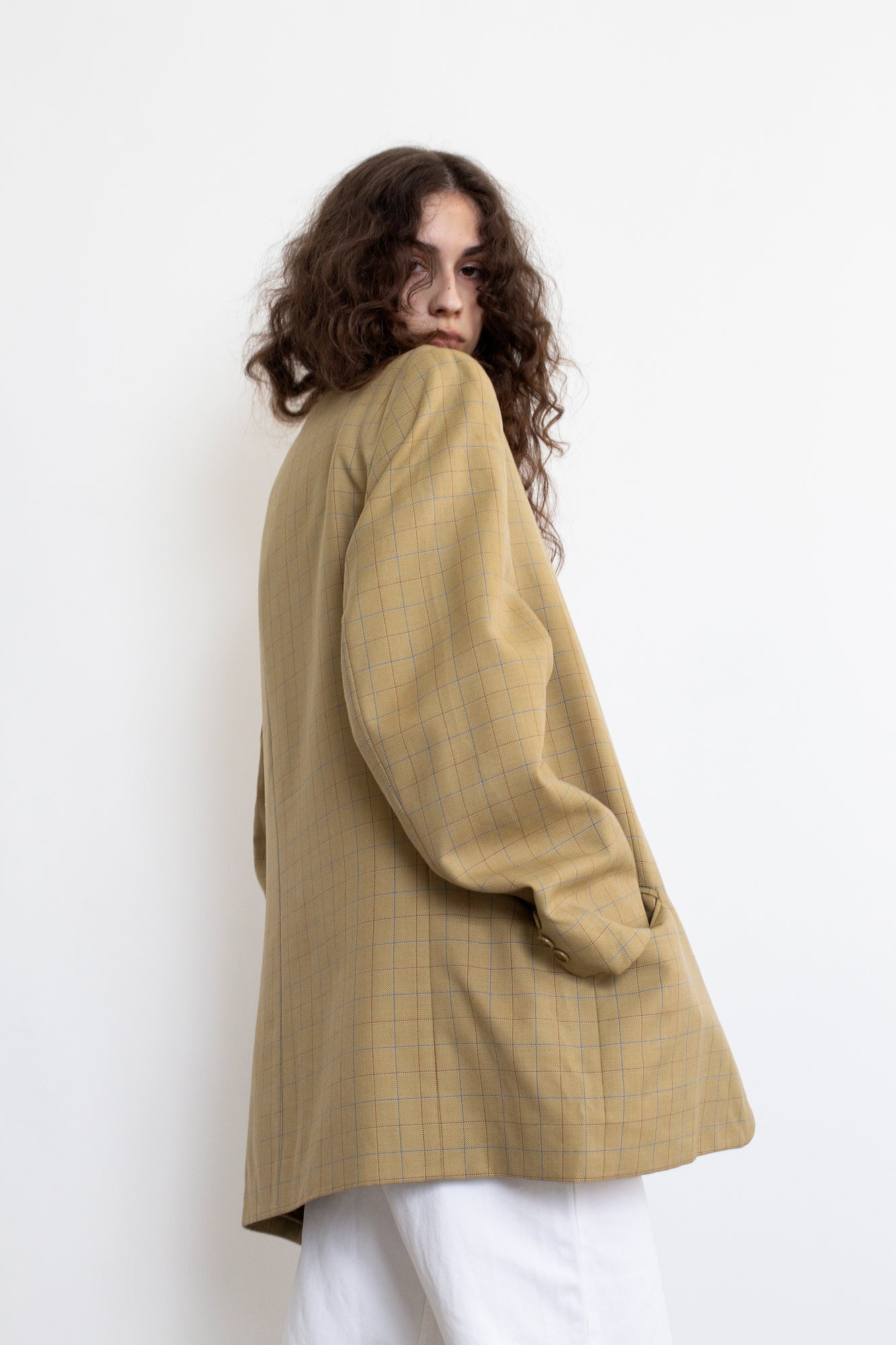 Vintage Checkered Oversized Blazer