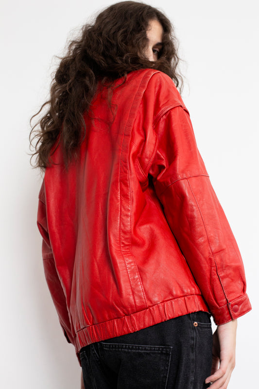 Vintage Red Leather Jacket