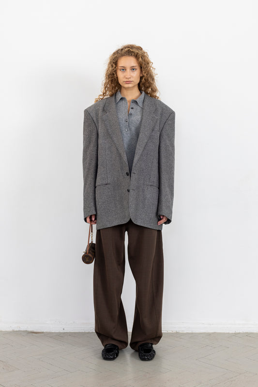Vintage Charcoal Grey Wool Blazer