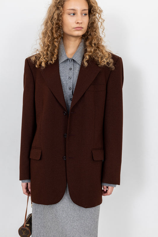 Vintage Brown Wool Blazer
