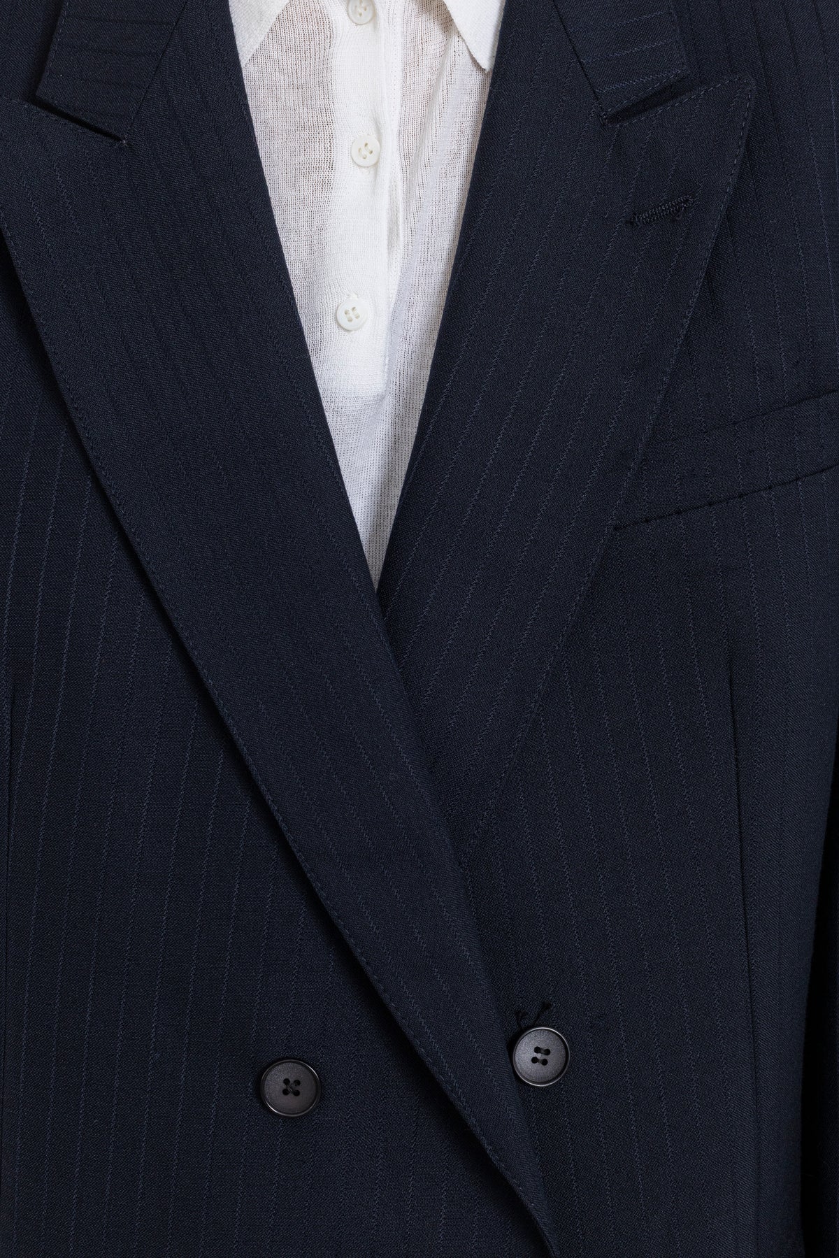 Vintage Navy Striped Wool Blazer