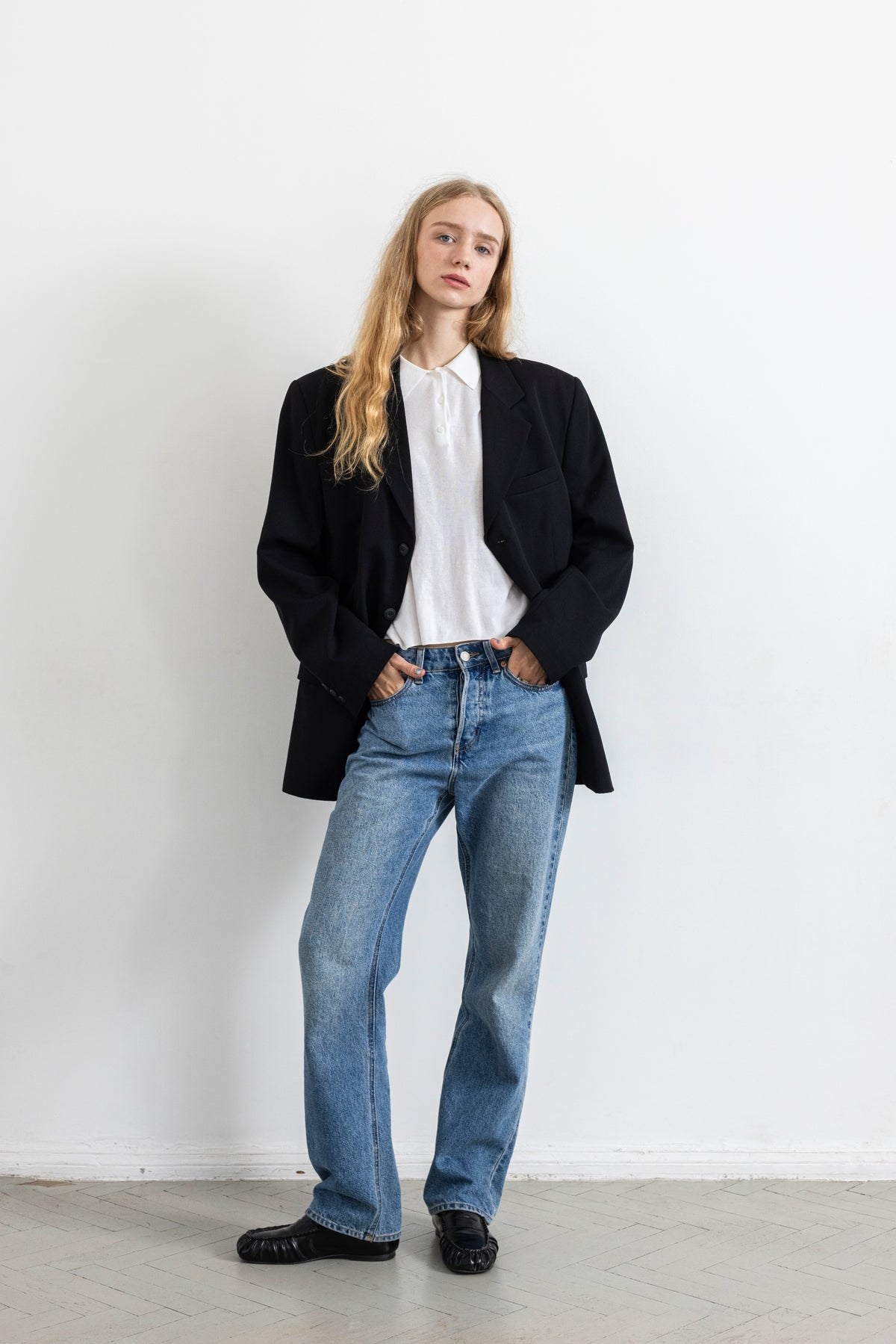 Vintage Black Single Breasted Wool Blazer
