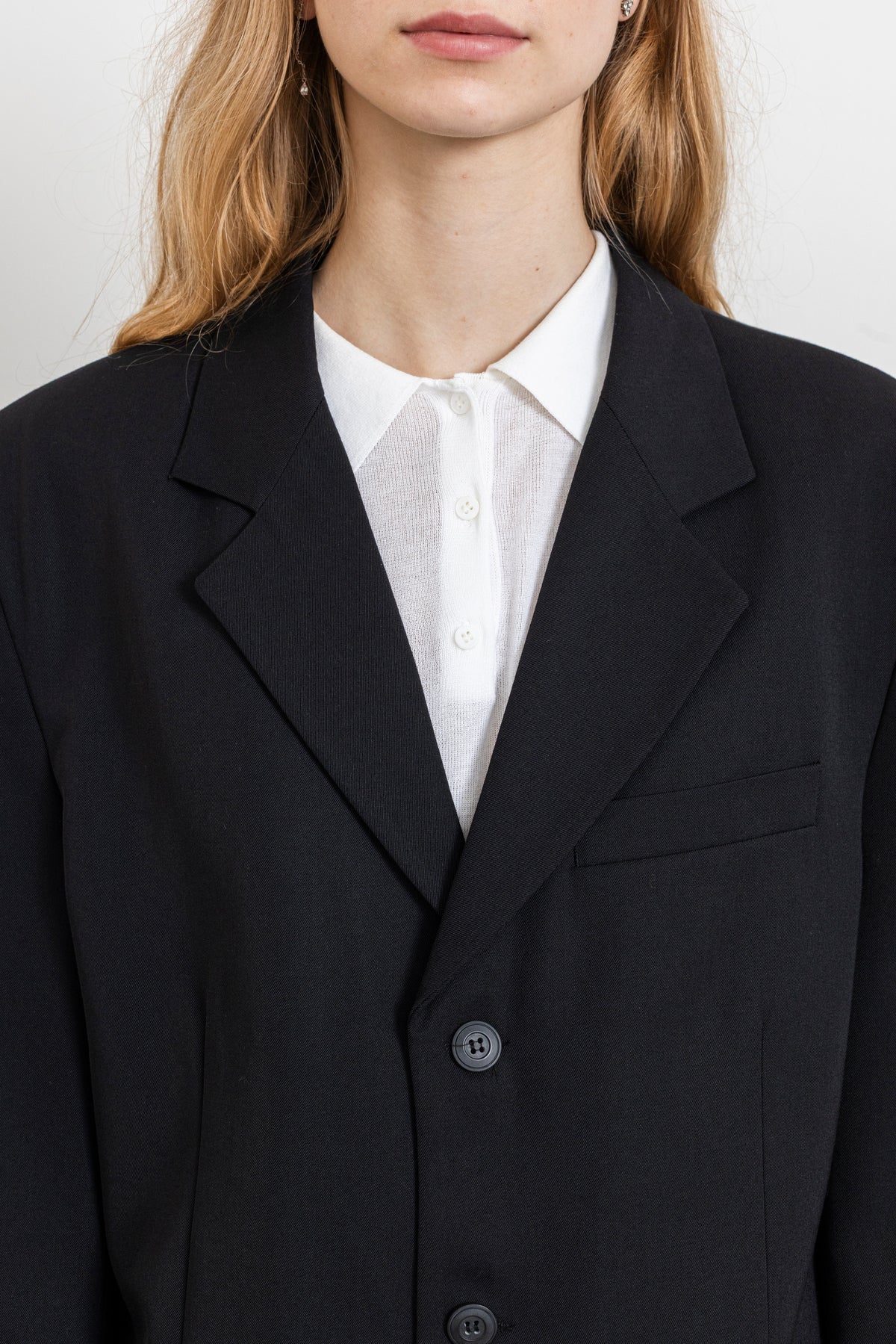 Vintage Black Single Breasted Wool Blazer