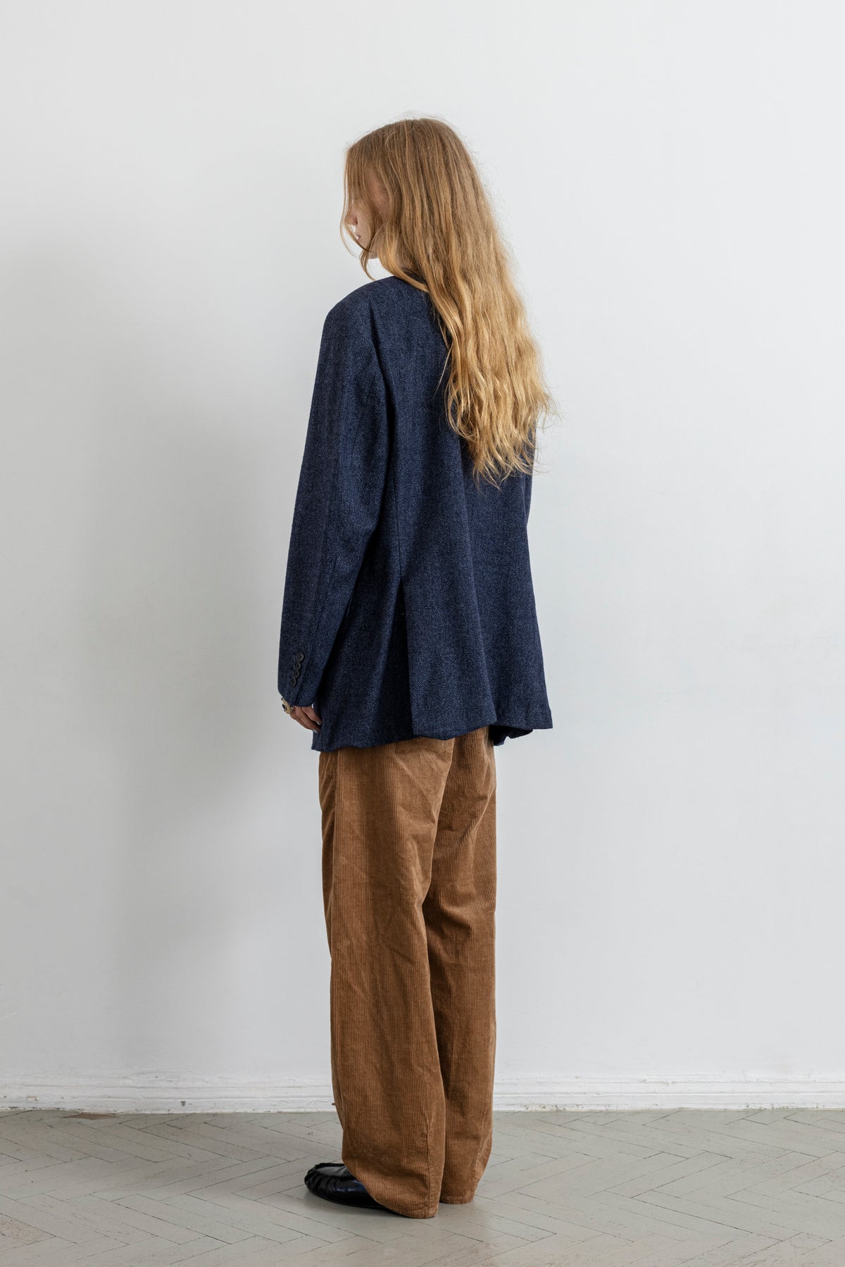 Vintage Blue Wool Cashmere Blazer