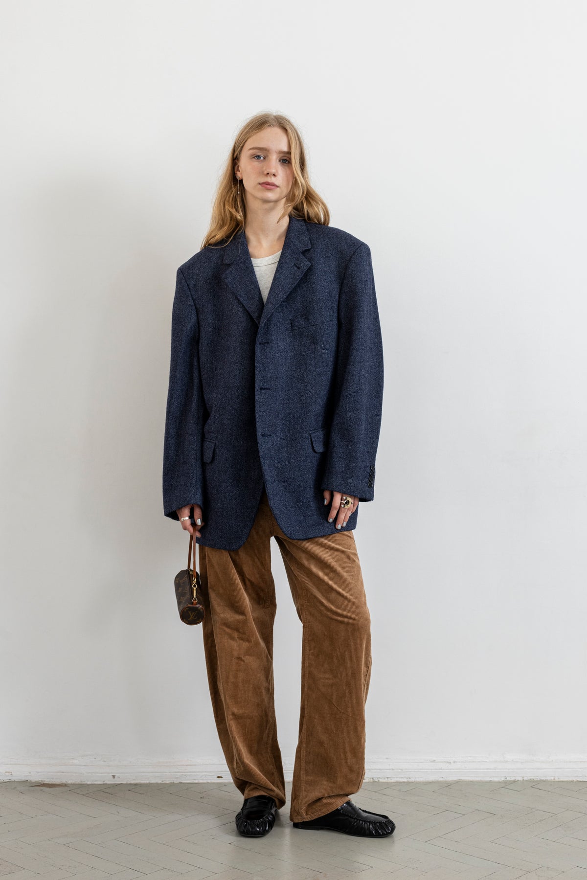 Vintage Blue Wool Cashmere Blazer