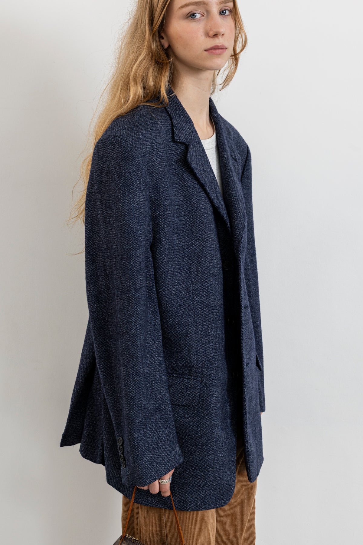 Vintage Blue Wool Cashmere Blazer