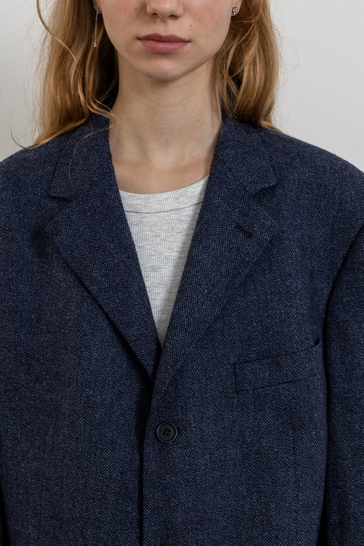 Vintage Blue Wool Cashmere Blazer