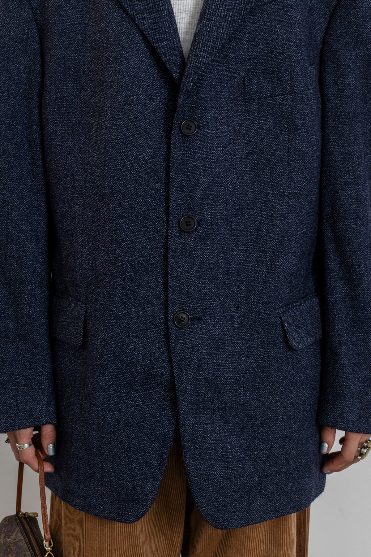Vintage Blue Wool Cashmere Blazer