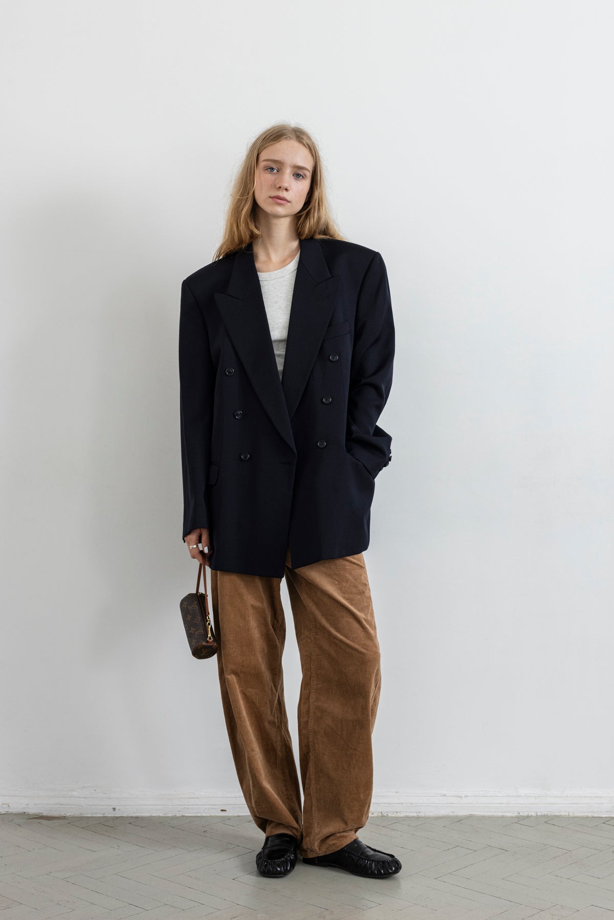 Vintage Navy Double Breasted Blazer