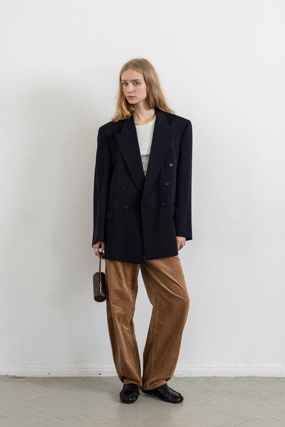 Vintage Navy Double Breasted Blazer