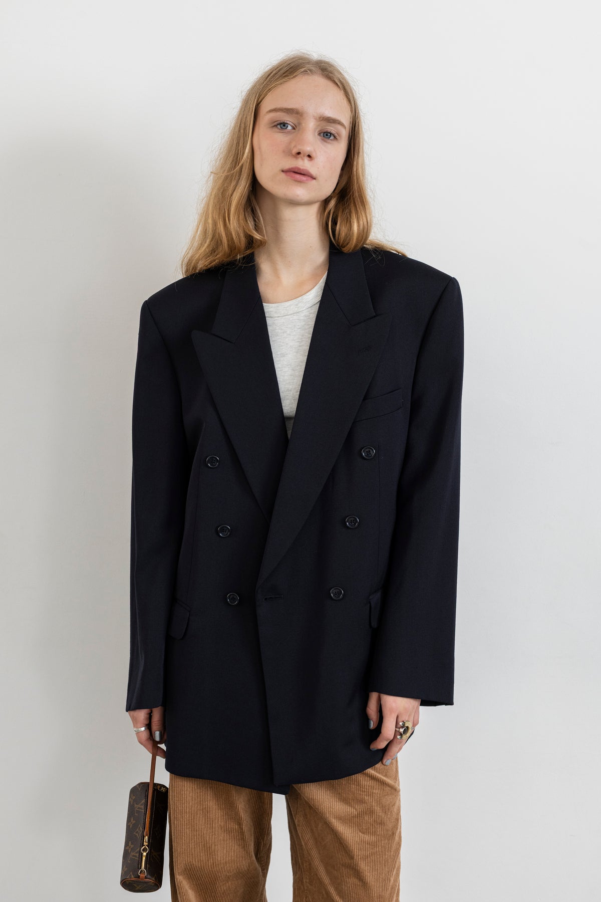 Vintage Navy Double Breasted Blazer
