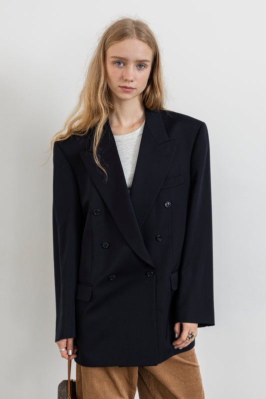 Vintage Navy Double Breasted Blazer