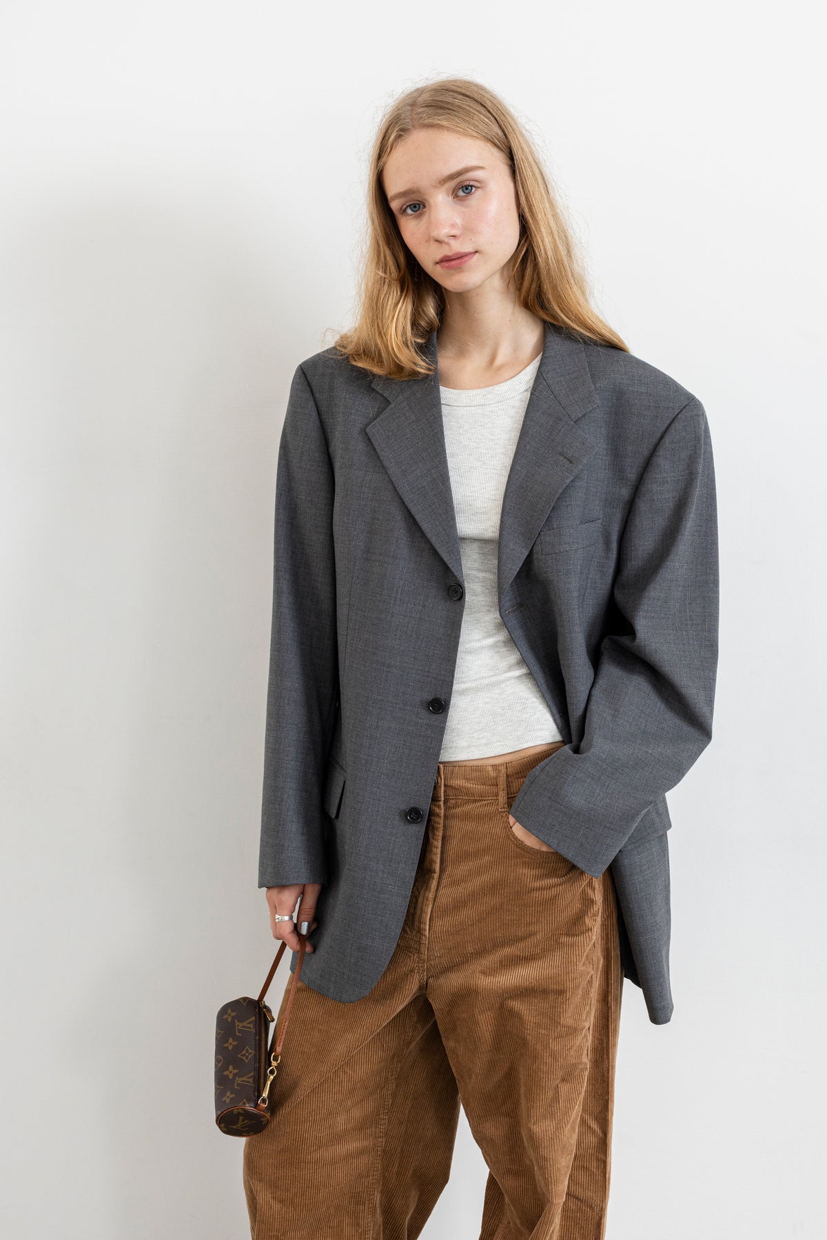 Vintage Grey Wool Blazer