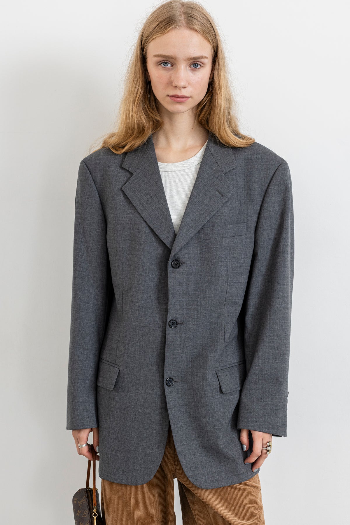 Vintage Grey Wool Blazer