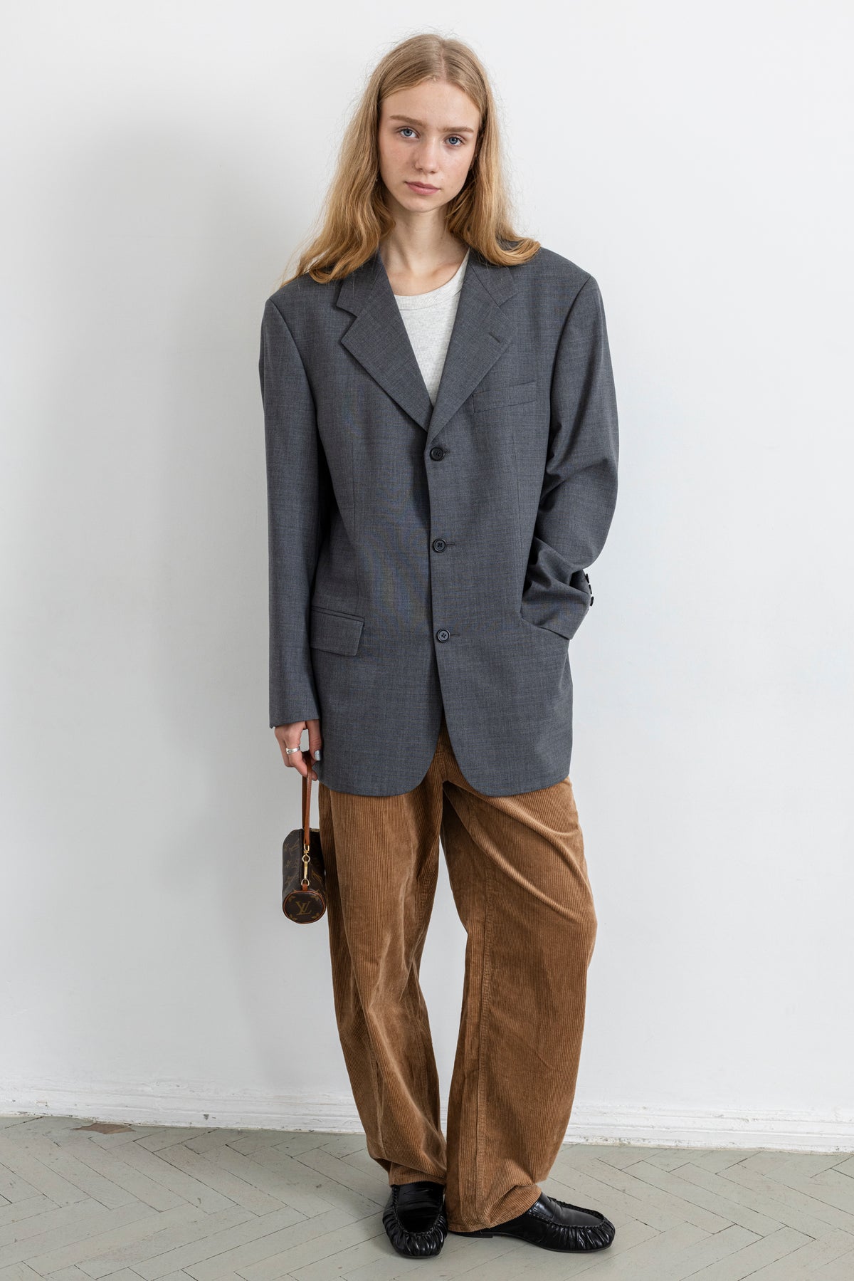 Vintage Grey Wool Blazer